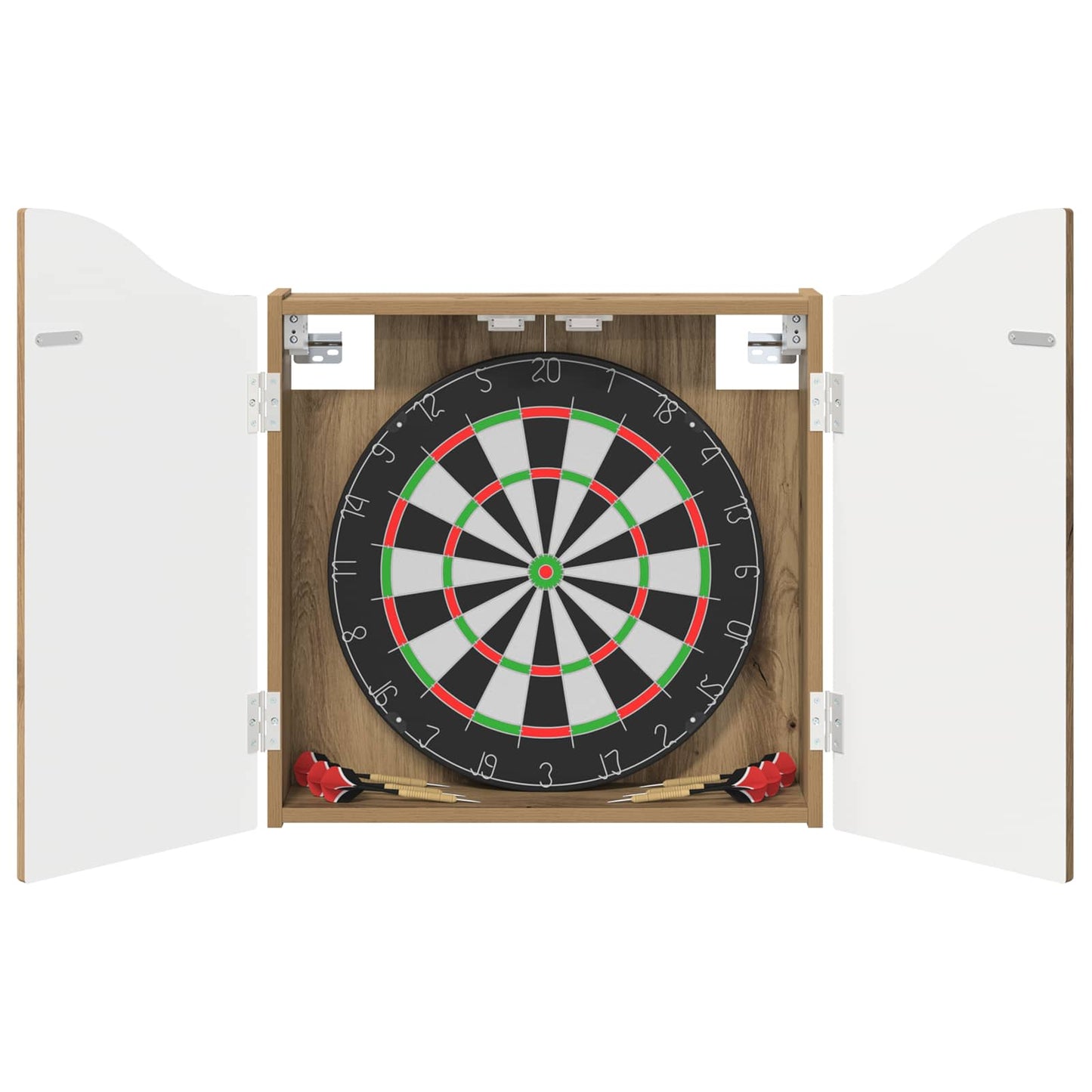 Dartbord Kabinet Artisanaal eiken 56 x 12 x 63 cm Bewerkt hout is nu te koop bij PeponiXL, paradijselijk wonen!