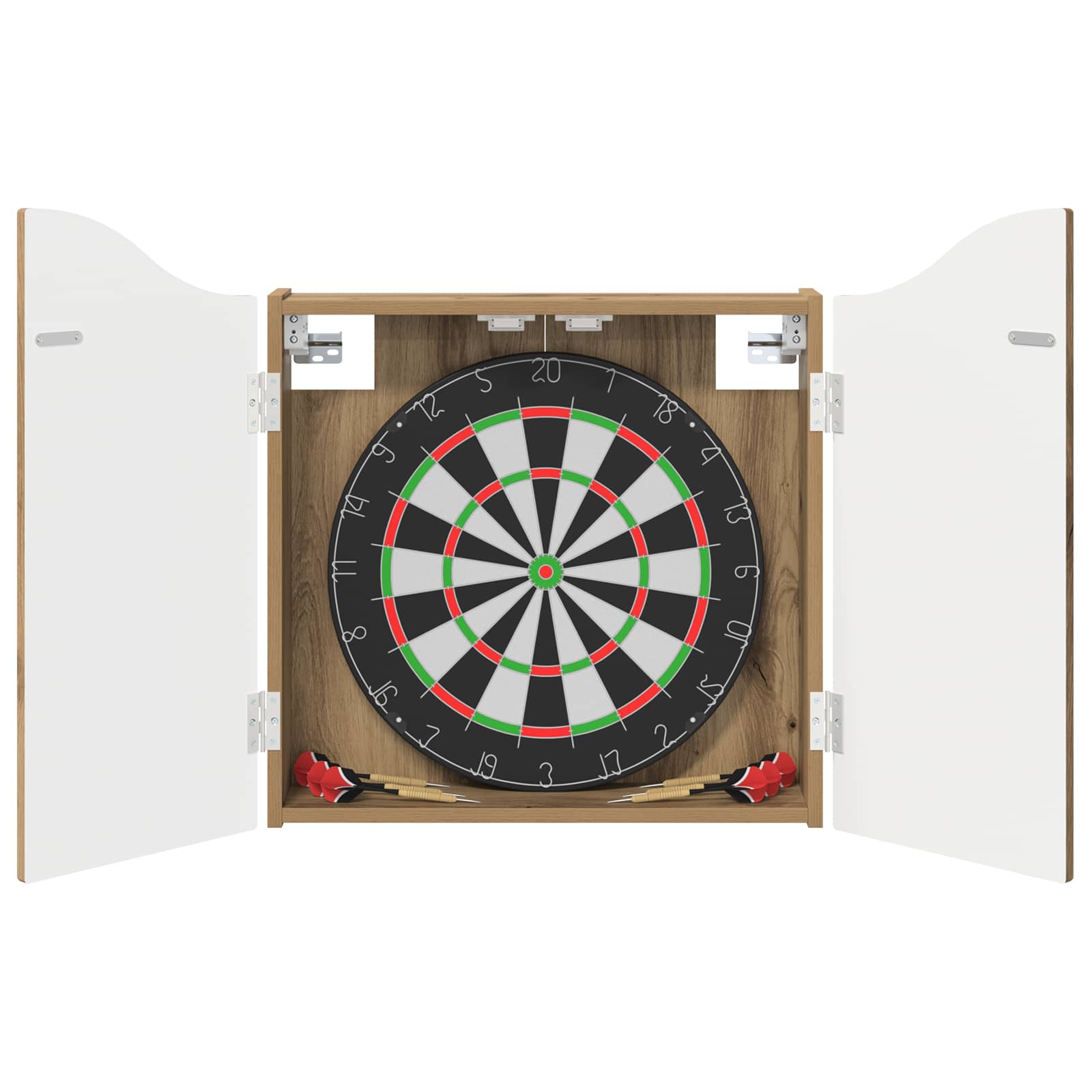 Dartbord Kabinet Artisanaal eiken 56 x 12 x 63 cm Bewerkt hout is nu te koop bij PeponiXL, paradijselijk wonen!