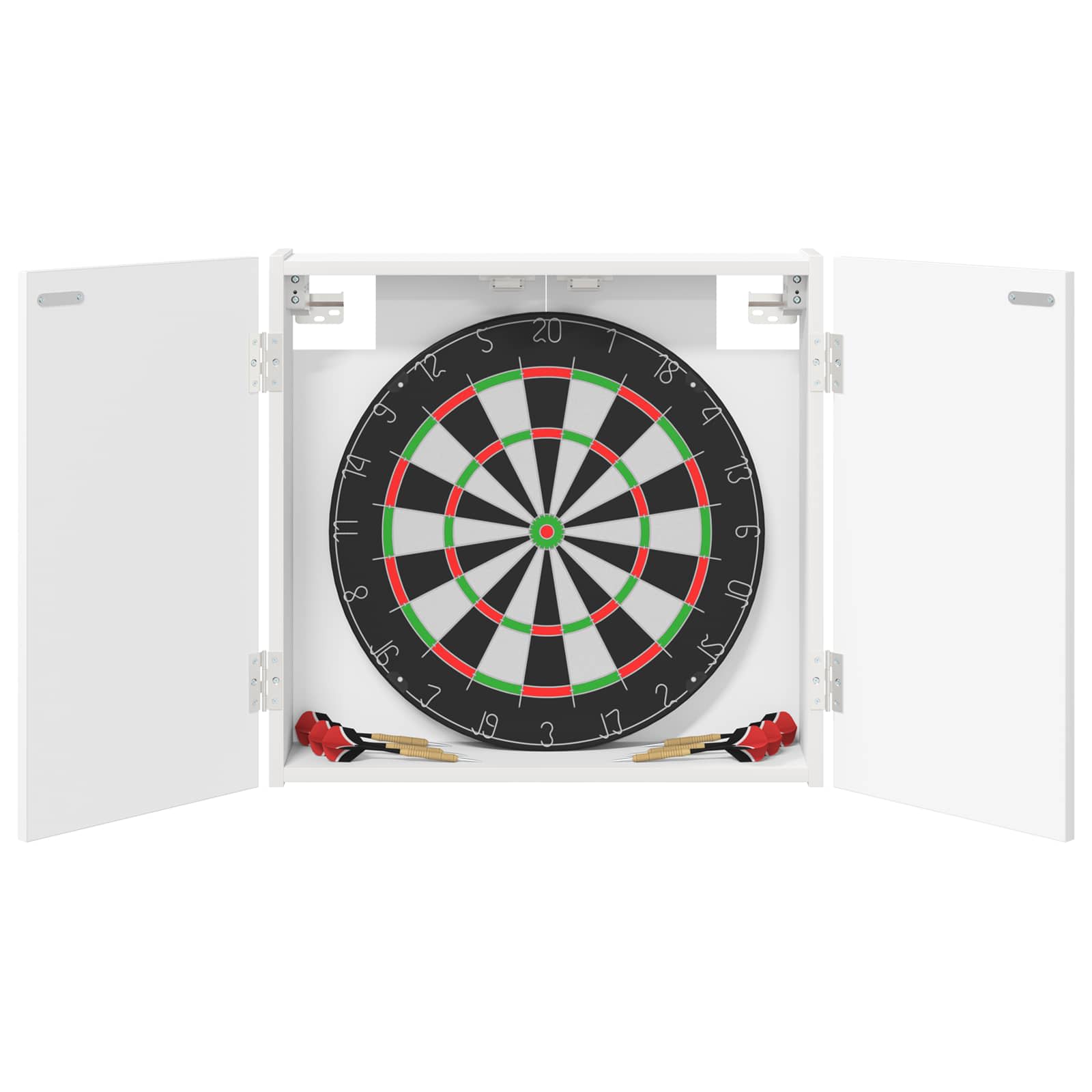 Dartbord Kabinet Wit 56 x 12 x 53,5 cm Bewerkt hout is nu te koop bij PeponiXL, paradijselijk wonen!