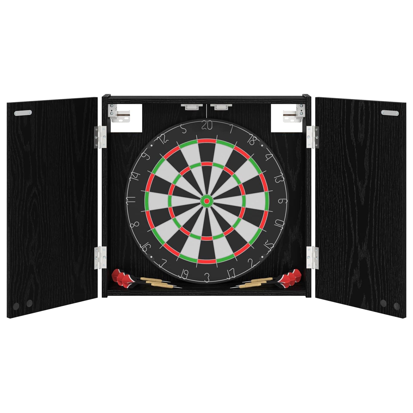 Dartbord Kabinet Zwart eiken 56 x 12 x 53,5 cm Bewerkt hout is nu te koop bij PeponiXL, paradijselijk wonen!