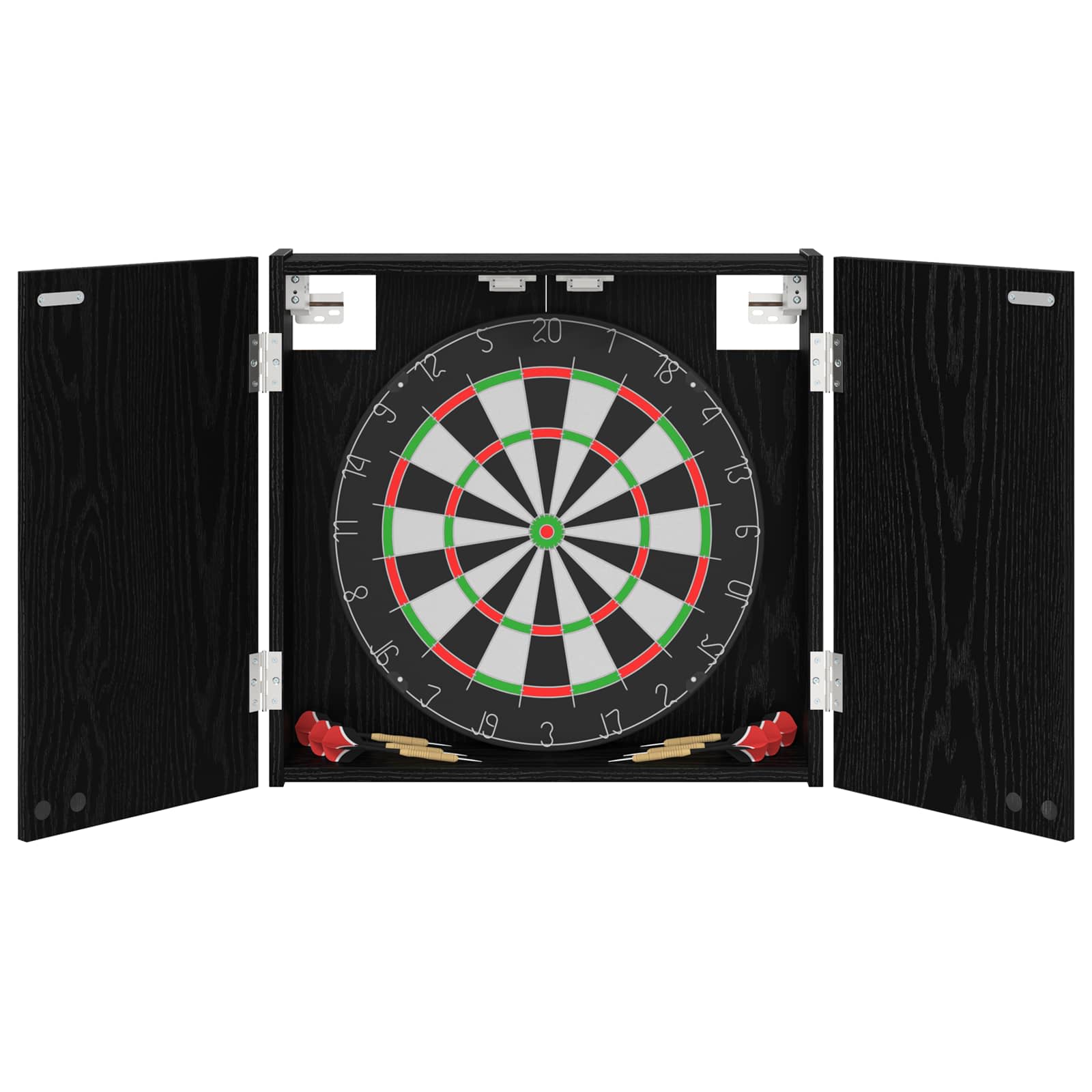 Dartbord Kabinet Zwart eiken 56 x 12 x 53,5 cm Bewerkt hout is nu te koop bij PeponiXL, paradijselijk wonen!