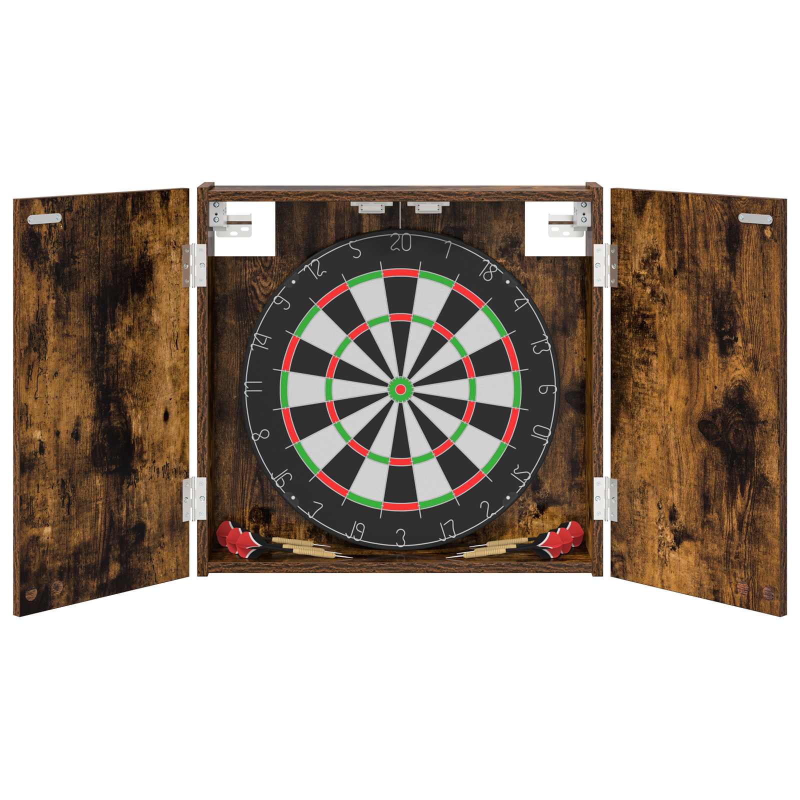 Dartbord Kabinet Gerookt eiken 56 x 12 x 53,5 cm Bewerkt hout is nu te koop bij PeponiXL, paradijselijk wonen!