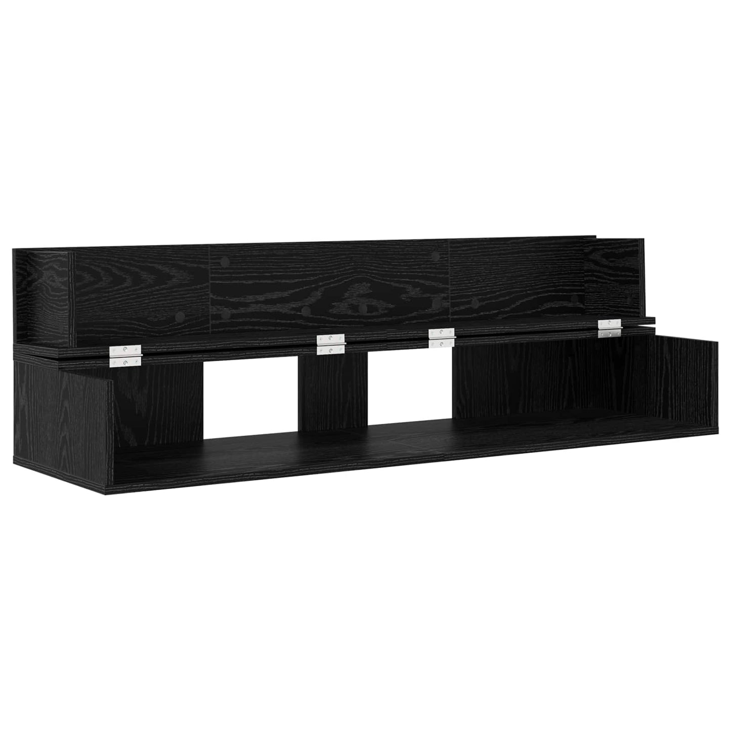 studiobureau Zwart eiken 130 x 40 x 19,5 cm Bewerkt hout is nu te koop bij PeponiXL, paradijselijk wonen!