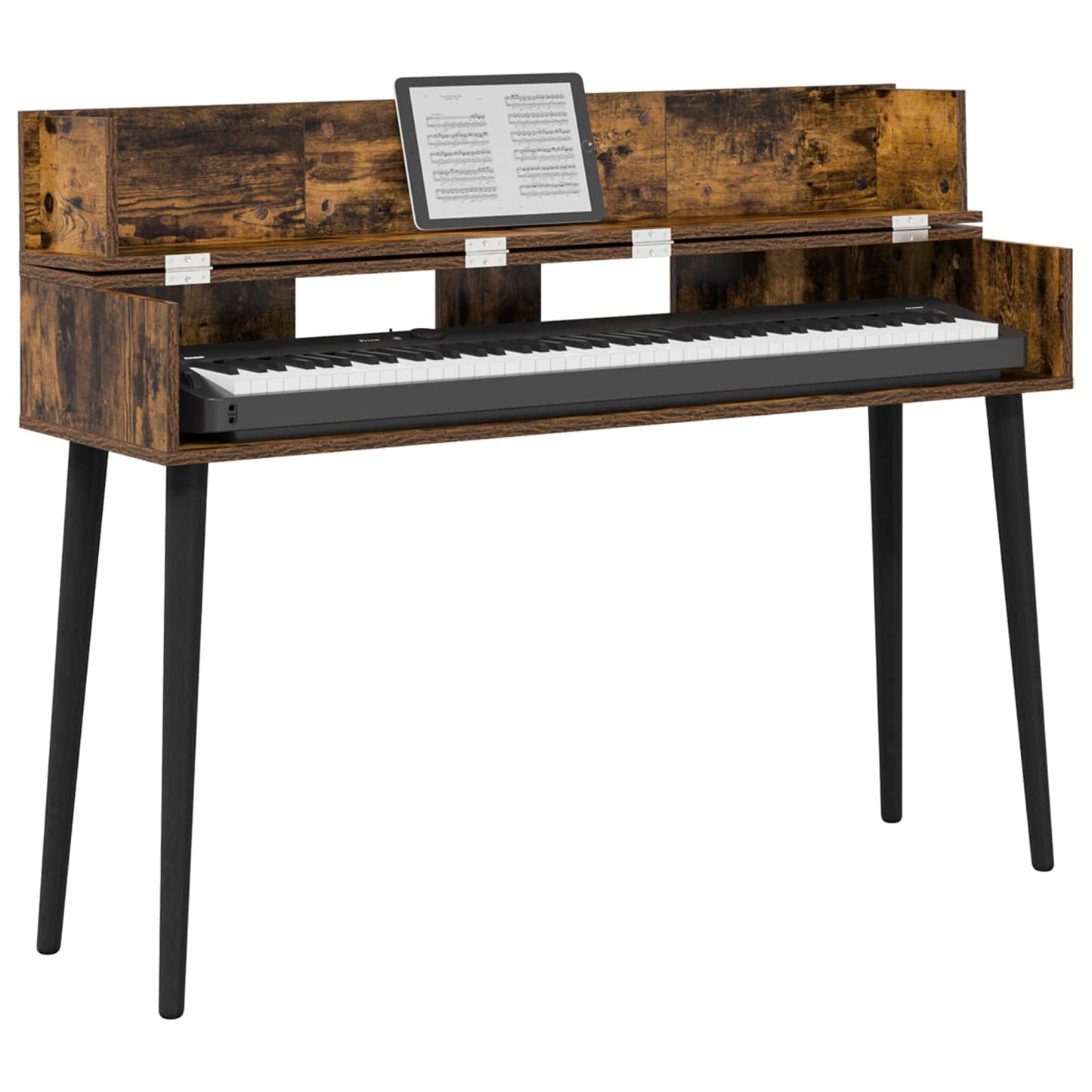 studiobureau Gerookt eiken 130 x 40 x 19,5 cm Bewerkt hout is nu te koop bij PeponiXL, paradijselijk wonen!