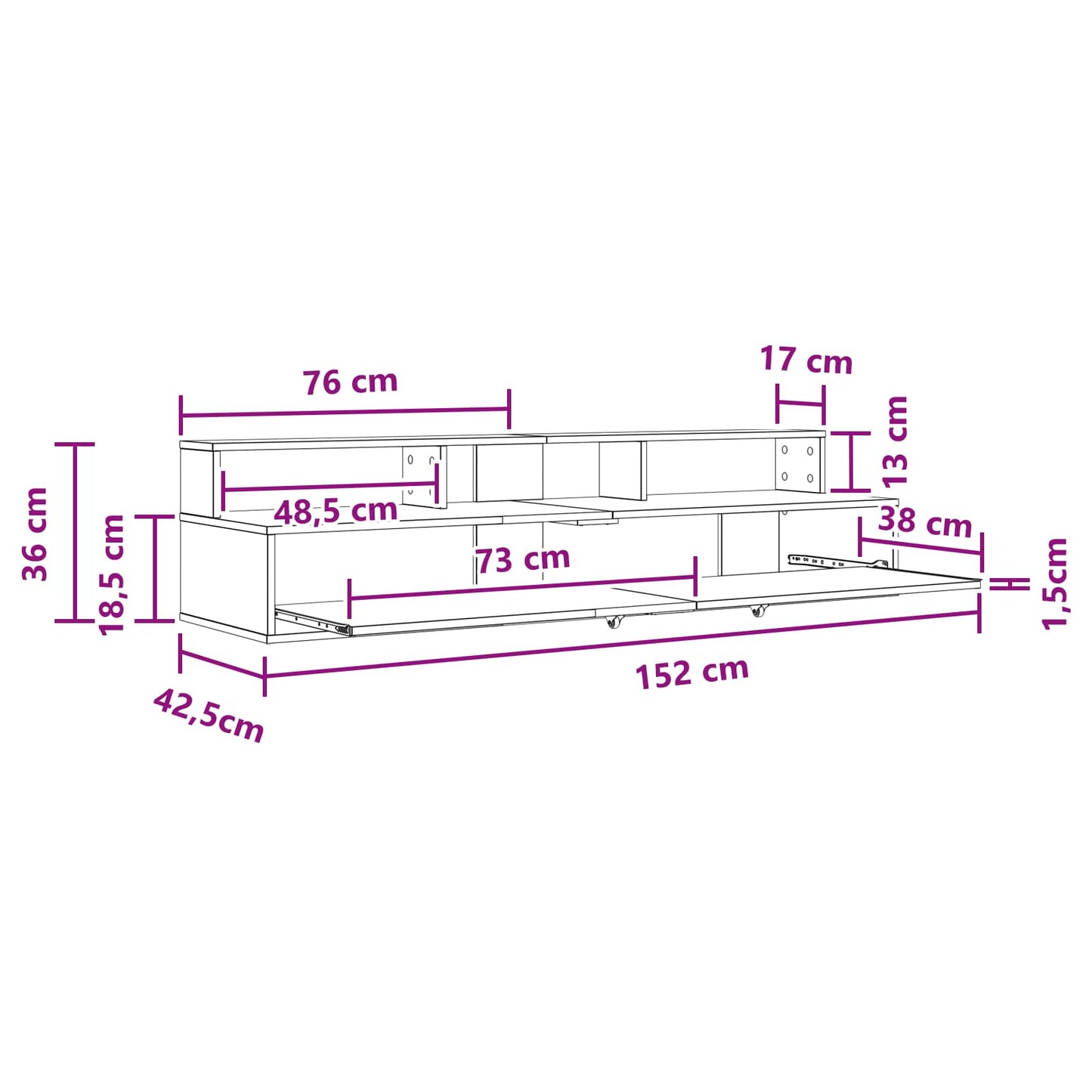 Studiebureau Betongrijs 152 x 42,5 x 36 cm Bewerkt hout is nu te koop bij PeponiXL, paradijselijk wonen!