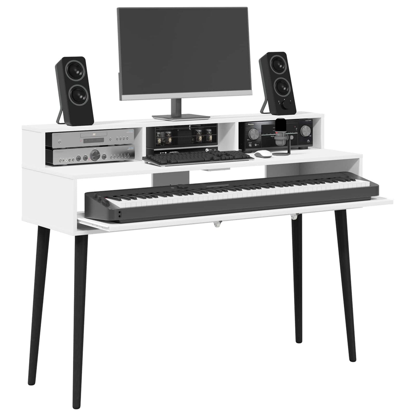 Studiebureau Wit 130 x 42,5 x 36 cm Bewerkt hout is nu te koop bij PeponiXL, paradijselijk wonen!