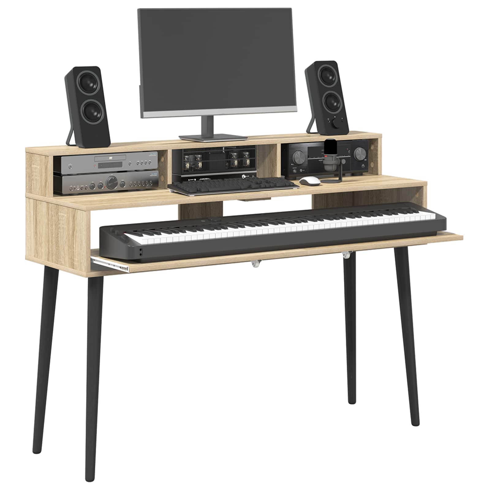 Studiebureau Sonoma Eiken 130 x 42,5 x 36 cm Bewerkt hout is nu te koop bij PeponiXL, paradijselijk wonen!