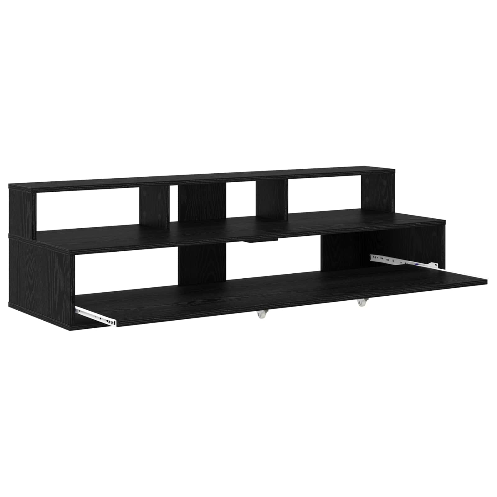 Studiebureau Zwart eiken 110 x 42,5 x 36 cm Bewerkt hout is nu te koop bij PeponiXL, paradijselijk wonen!