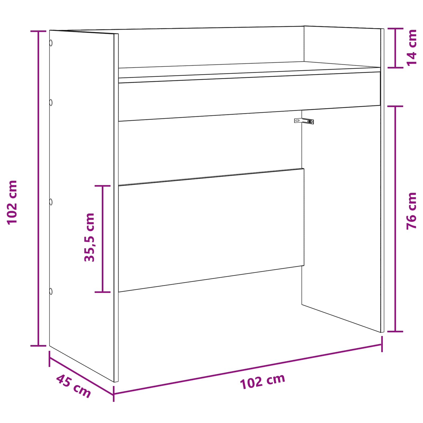 DJ Tafel Gerookt eiken 102 x 45 x 102 cm Bewerkt hout is nu te koop bij PeponiXL, paradijselijk wonen!