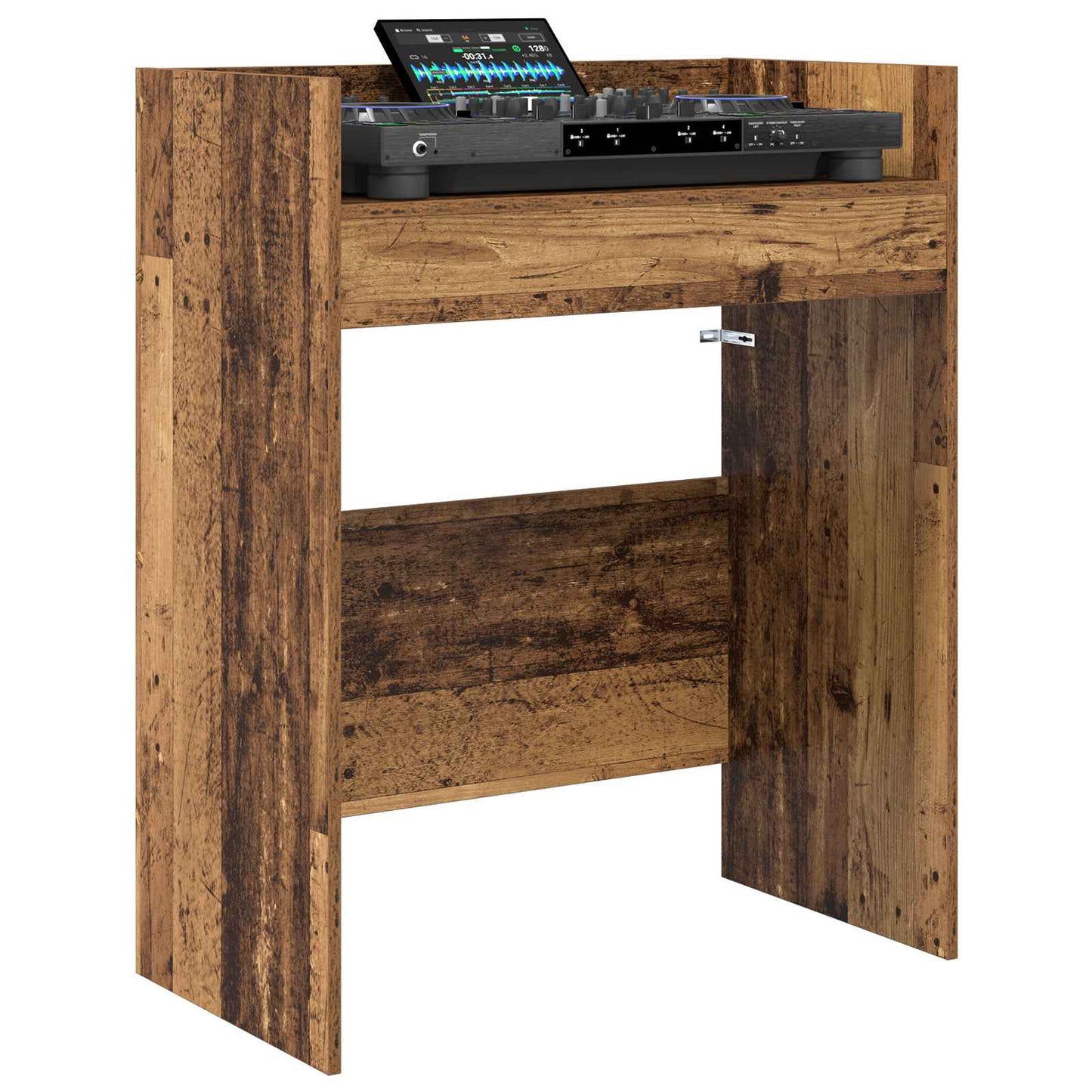 DJ Tafel Oud hout 102 x 45 x 102 cm Bewerkt hout