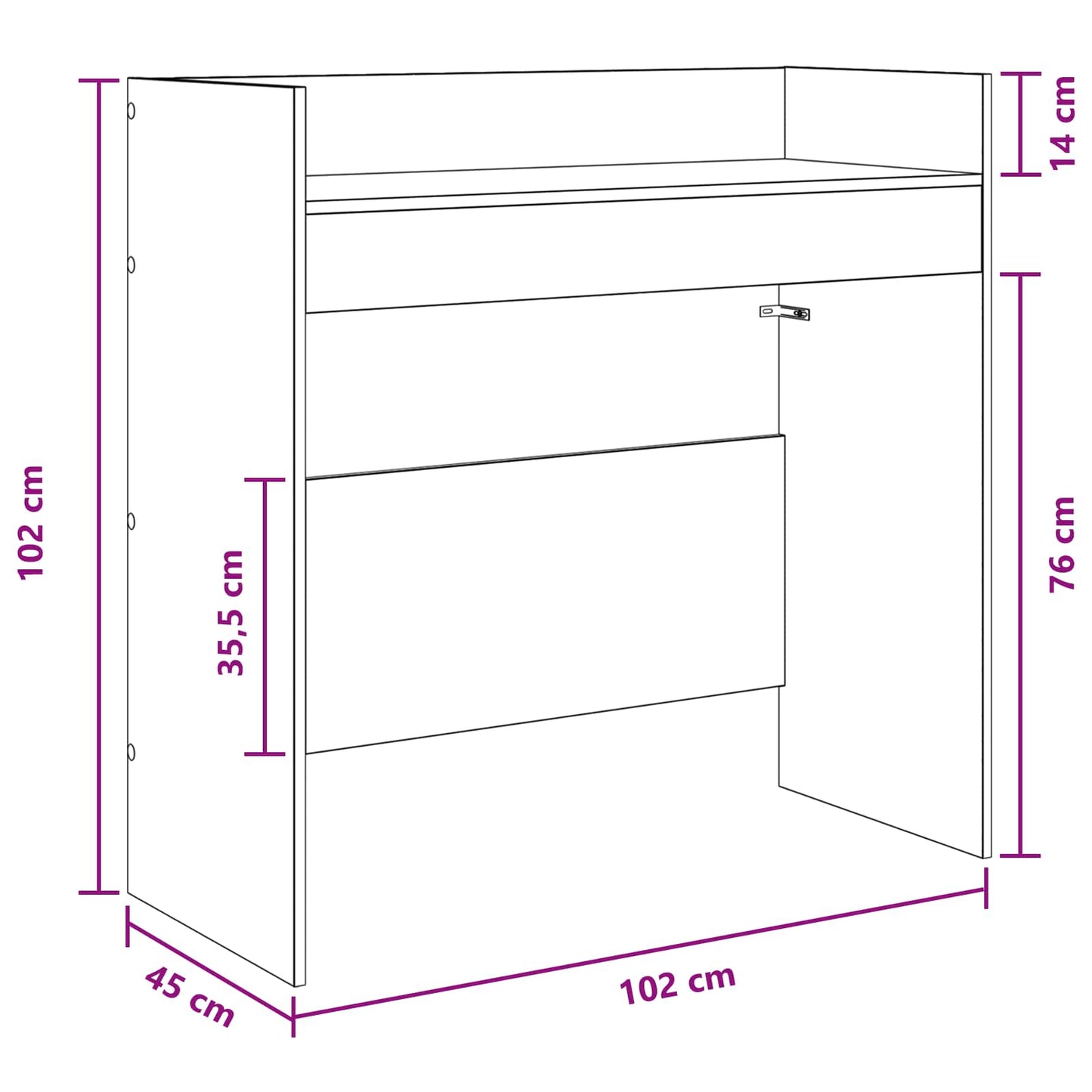 DJ Tafel Artisanaal eiken 102 x 45 x 102 cm Bewerkt hout