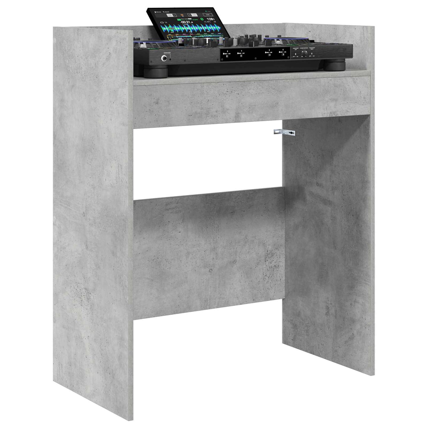 DJ Tafel Betongrijs 82 x 45 x 102 cm Bewerkt hout