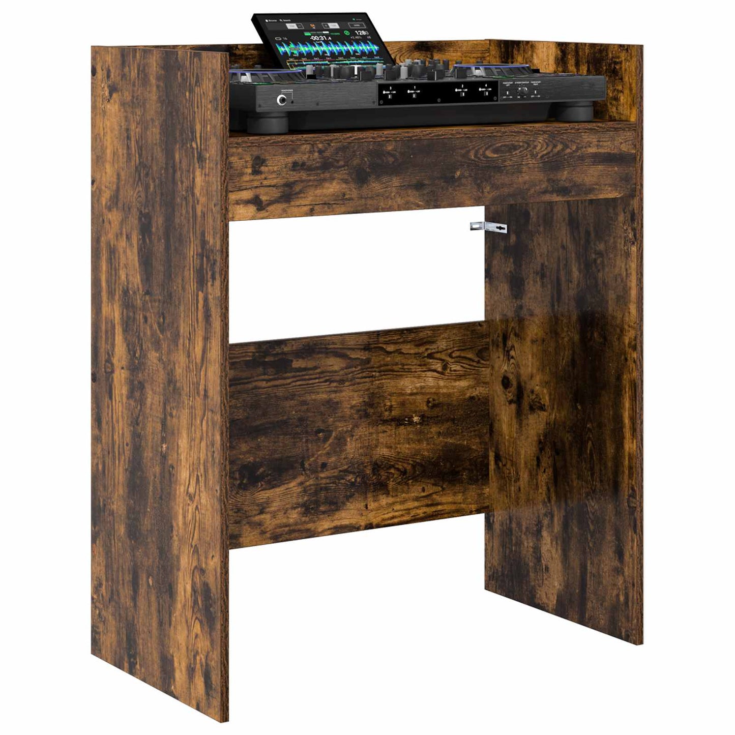 DJ Tafel Gerookt eiken 82 x 45 x 102 cm Bewerkt hout is nu te koop bij PeponiXL, paradijselijk wonen!