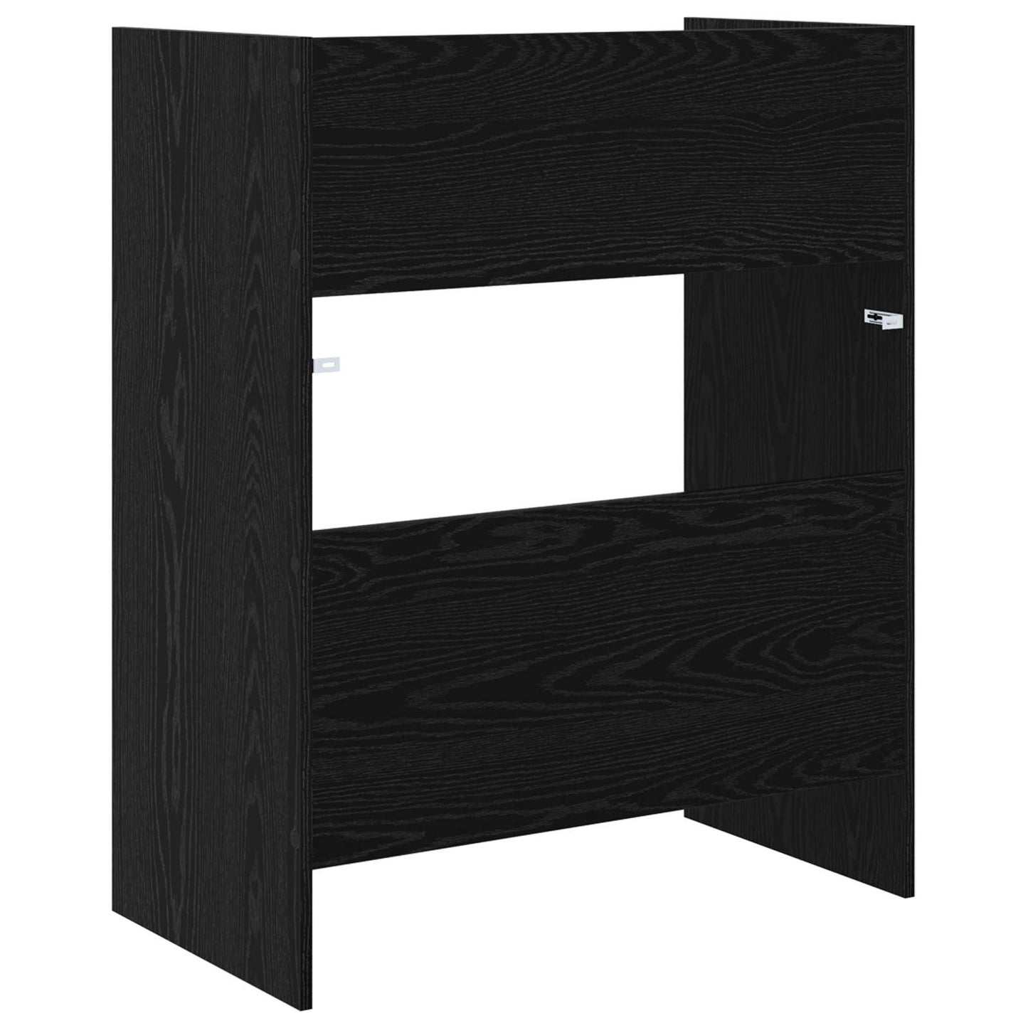 DJ Tafel Zwart eiken 62 x 45 x 102 cm Bewerkt hout