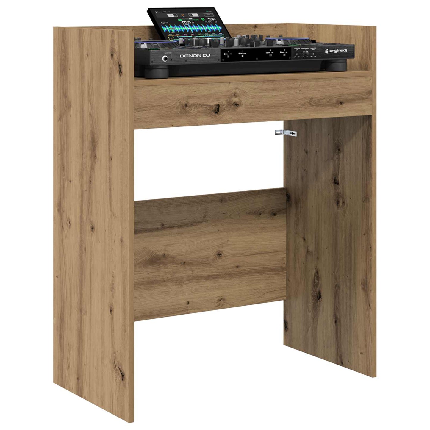 DJ Tafel Artisanaal eiken 62 x 45 x 102 cm Bewerkt hout