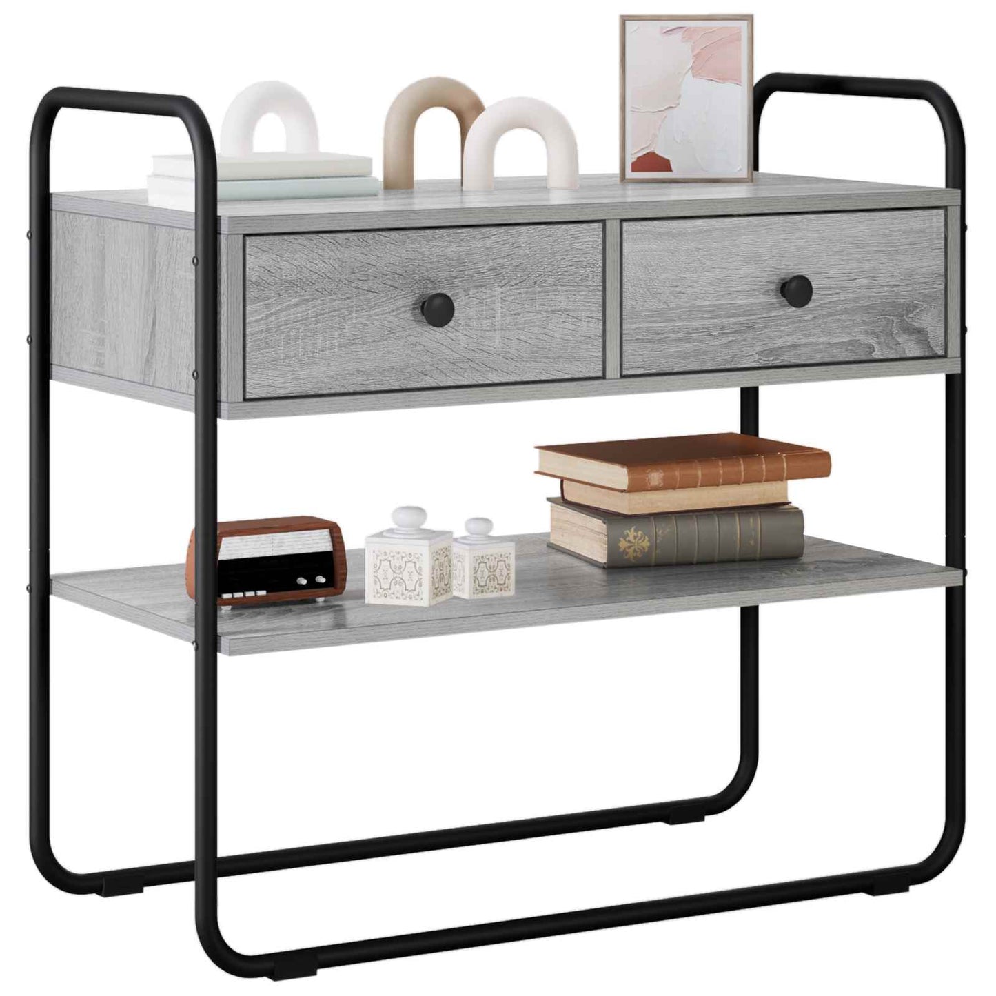 Consoletafel Grijs Sonoma 100 x 40 x 75 cm Bewerkt hout
