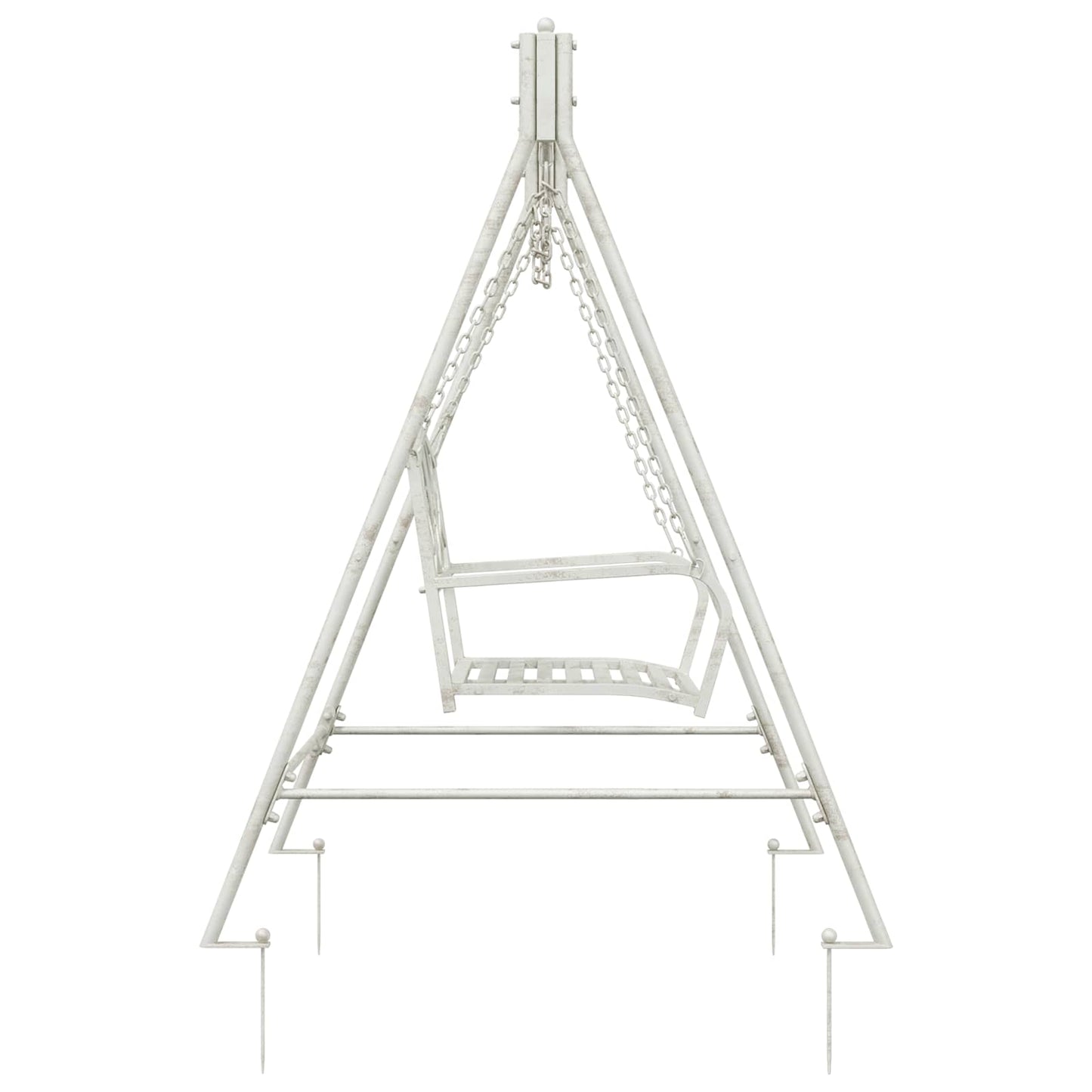 Schommelbank Staal 113 x 121,5 x 168 cm Antiek wit is nu te koop bij PeponiXL, paradijselijk wonen!