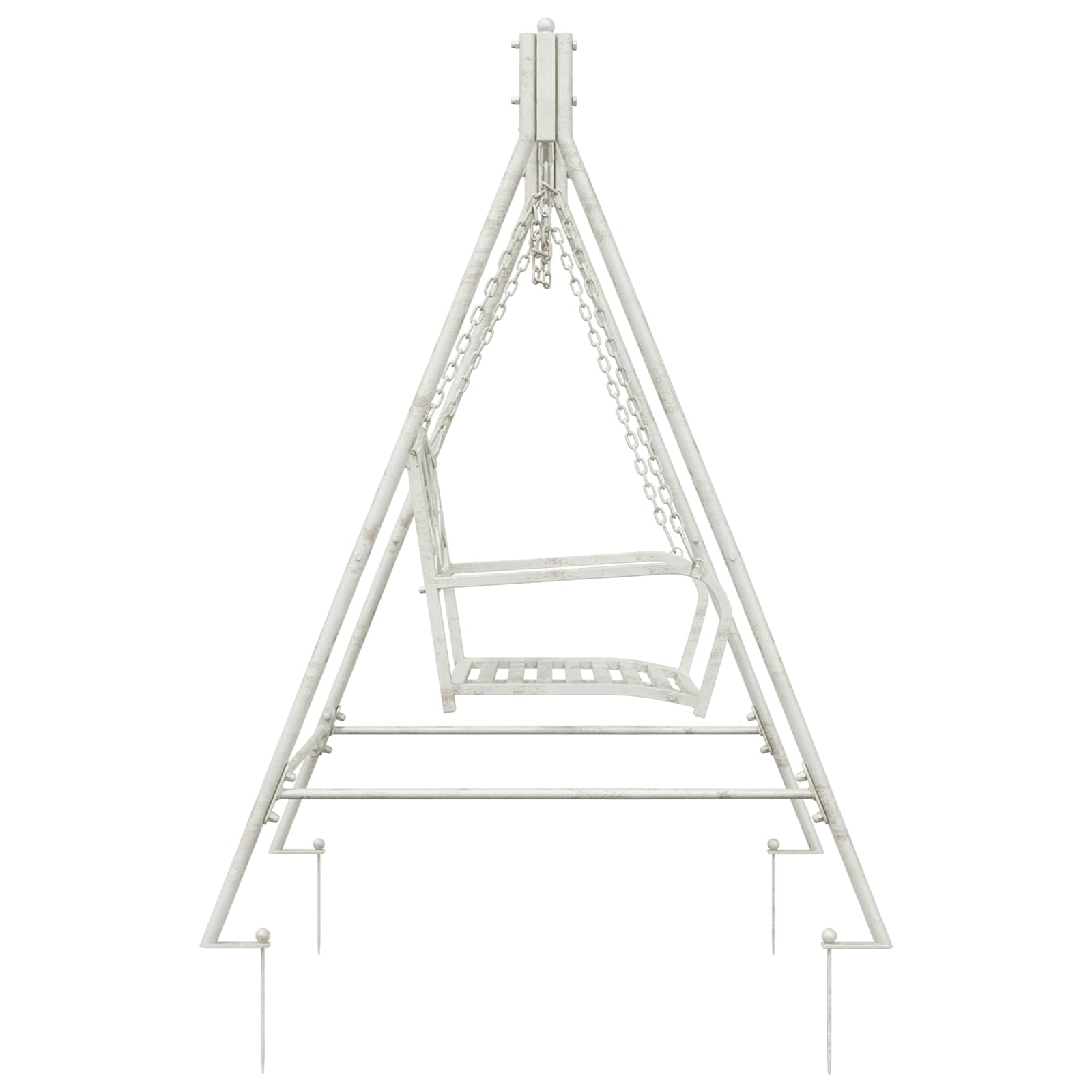 Schommelbank Staal 113 x 121,5 x 168 cm Antiek wit is nu te koop bij PeponiXL, paradijselijk wonen!