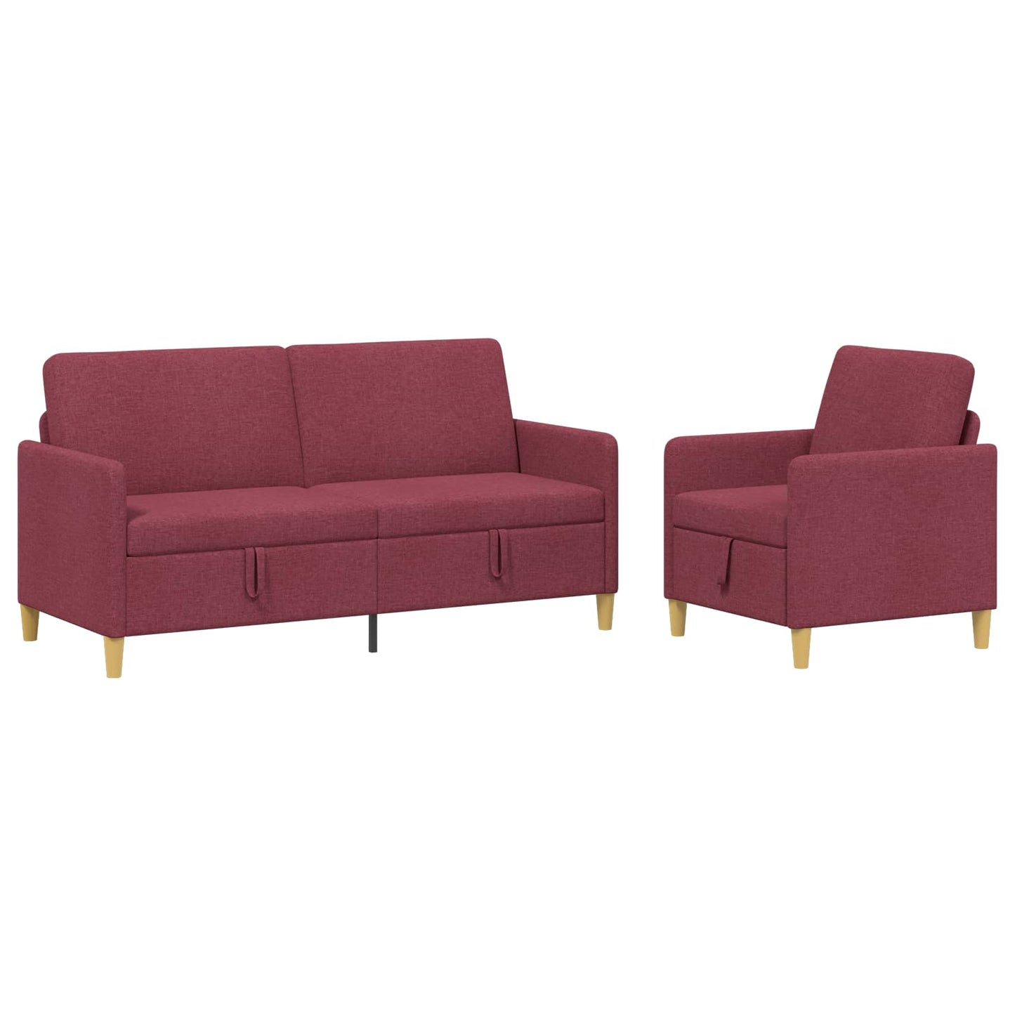 Bankenset met opbergruimte 2 pcs Wijnrood Polyester is nu te koop bij PeponiXL, paradijselijk wonen!