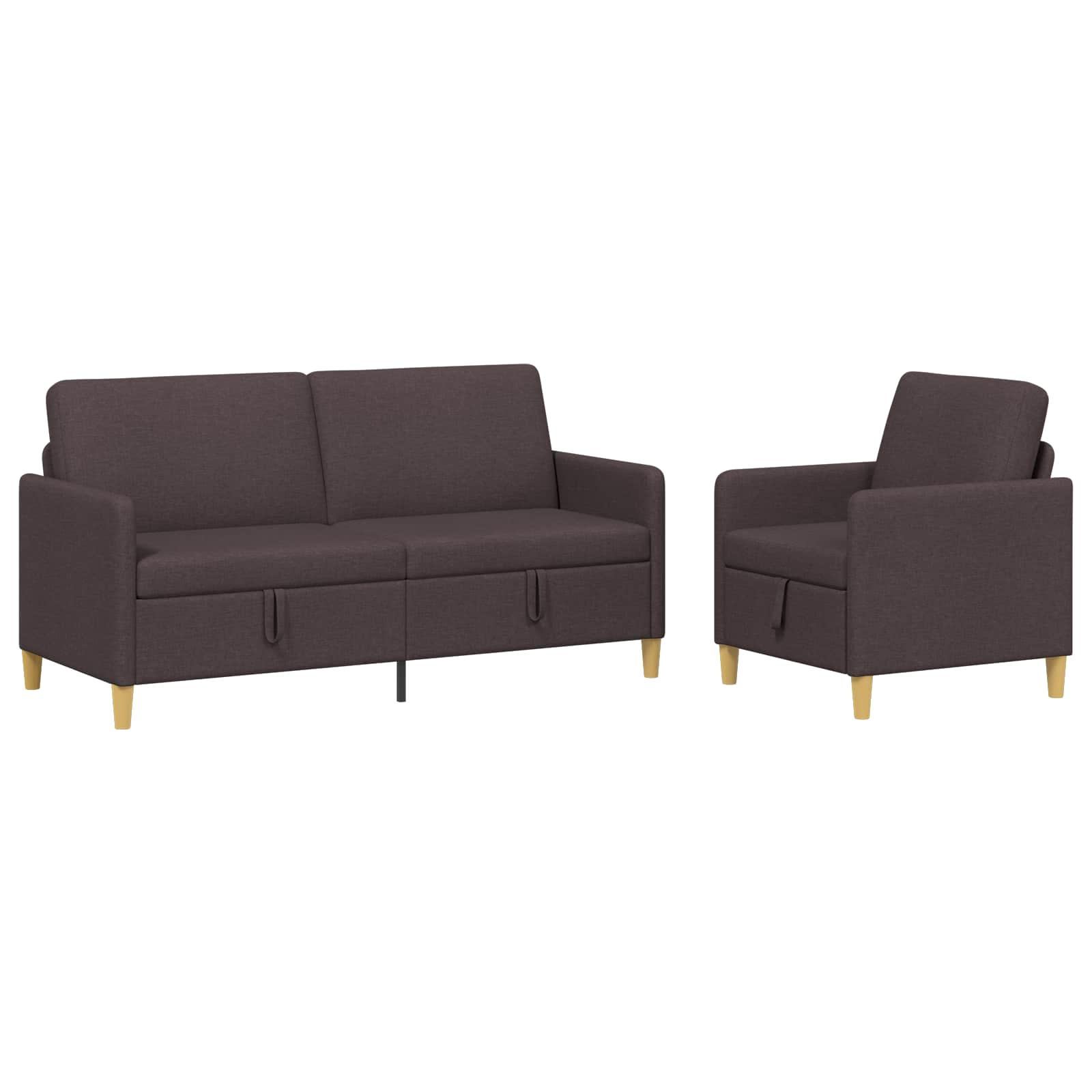 Bankenset met opbergruimte 2 pcs Donkerbruin Polyester is nu te koop bij PeponiXL, paradijselijk wonen!