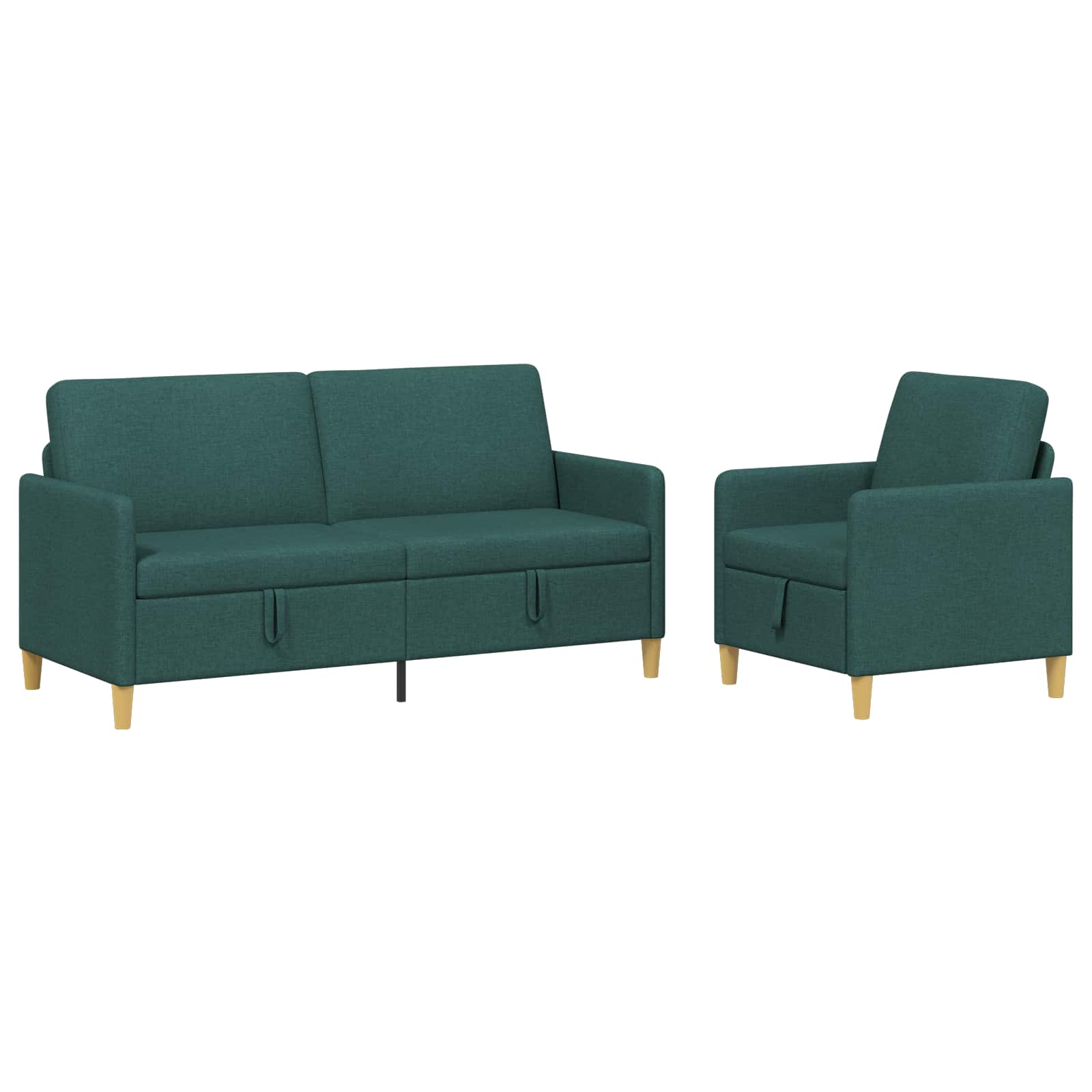 Bankenset met opbergruimte 2 pcs Donkergroen Polyester is nu te koop bij PeponiXL, paradijselijk wonen!