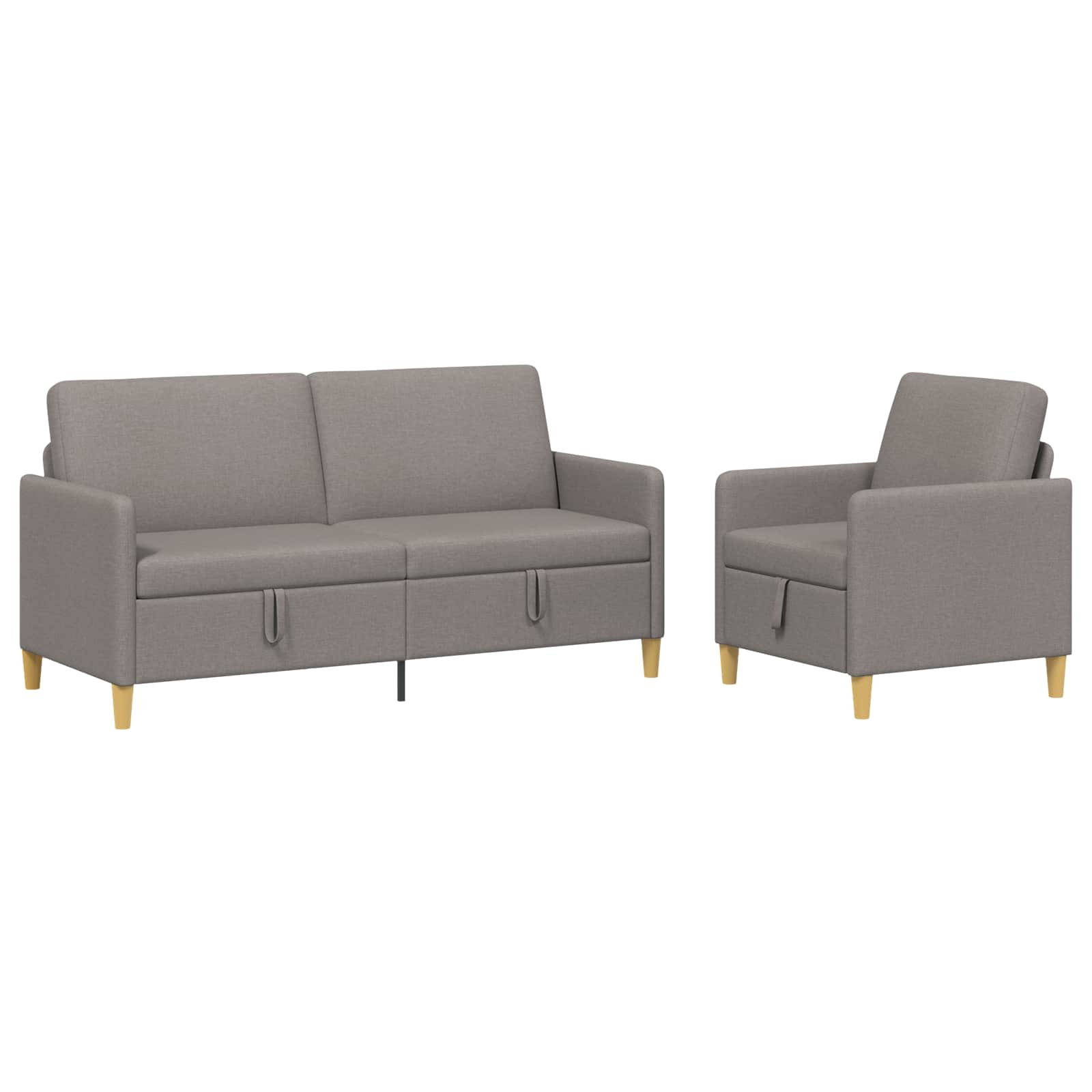 Bankenset met opbergruimte 2 pcs Taupe Polyester is nu te koop bij PeponiXL, paradijselijk wonen!