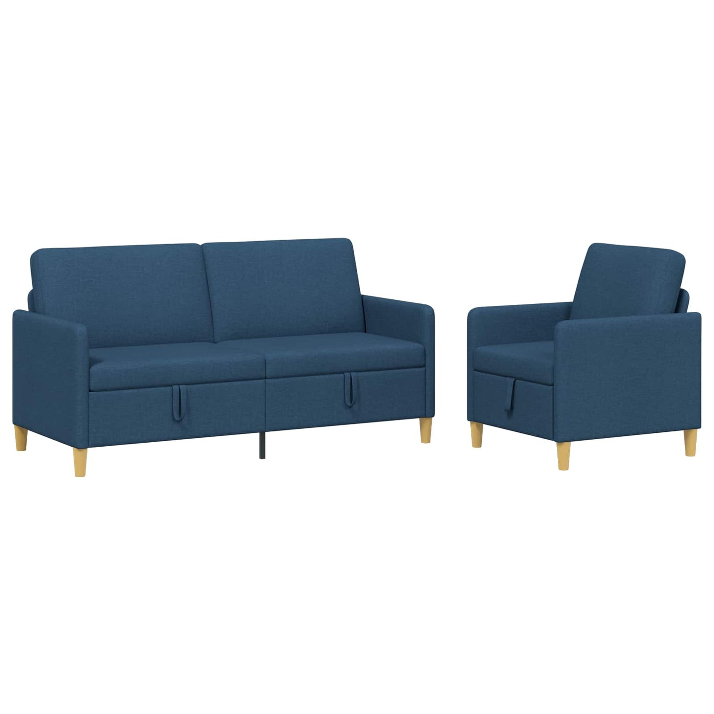 Bankenset met opbergruimte 2 pcs Blauw Polyester is nu te koop bij PeponiXL, paradijselijk wonen!