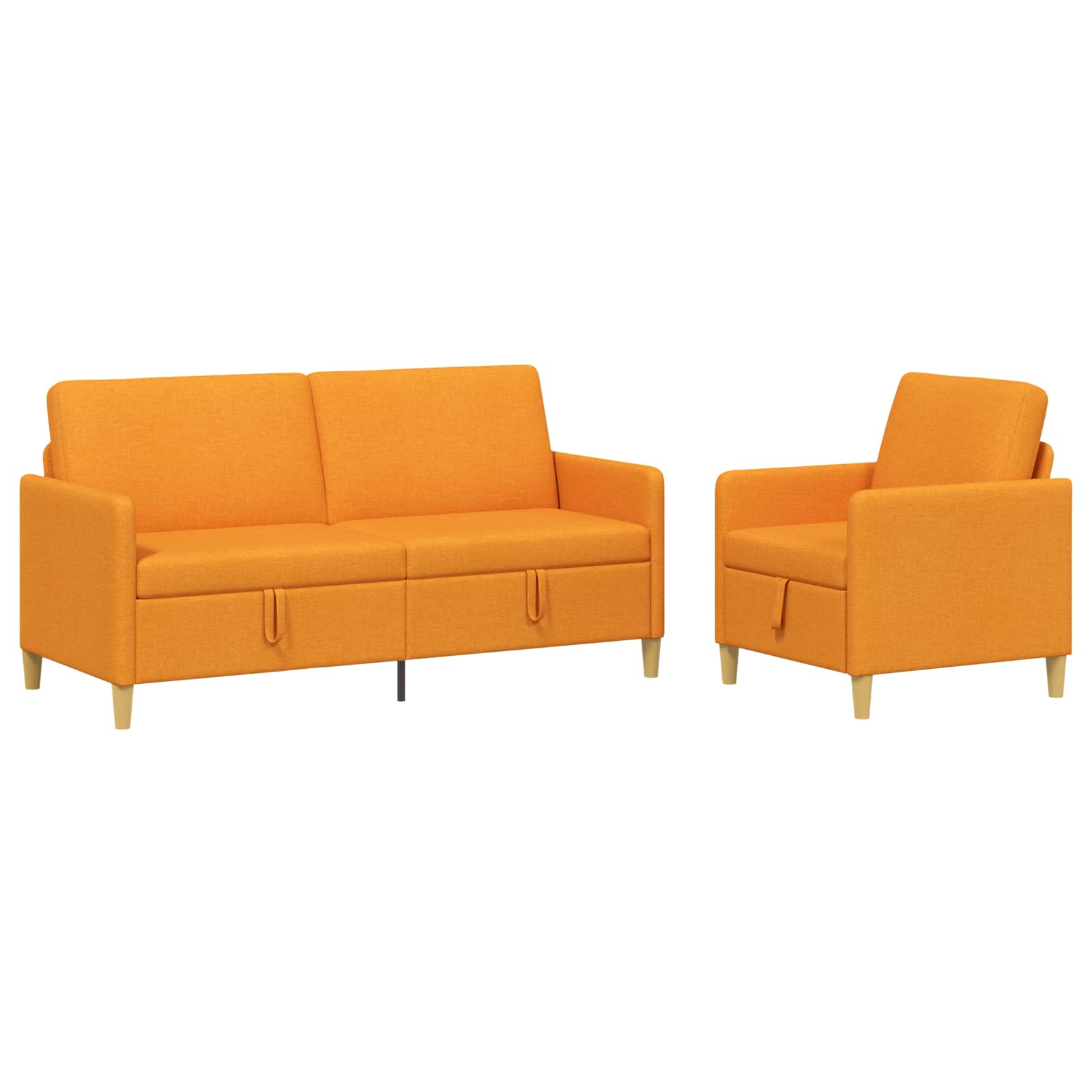Bankenset met opbergruimte 2 pcs Donkergeel Polyester is nu te koop bij PeponiXL, paradijselijk wonen!