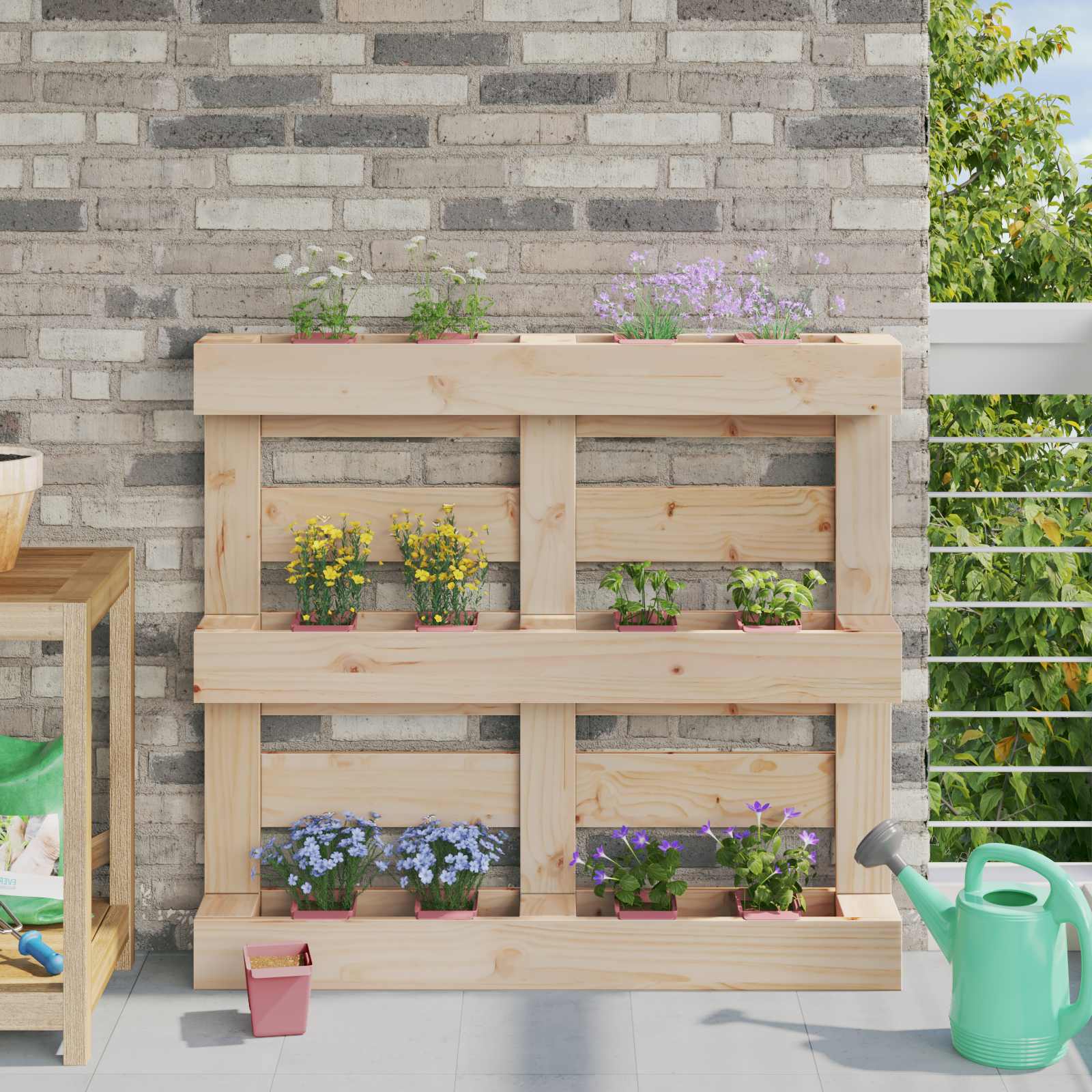 Bloembakken voor Euro-pallets 12 pcs Bruin 14 x 9 x 9,5 cm is nu te koop bij PeponiXL, paradijselijk wonen!
