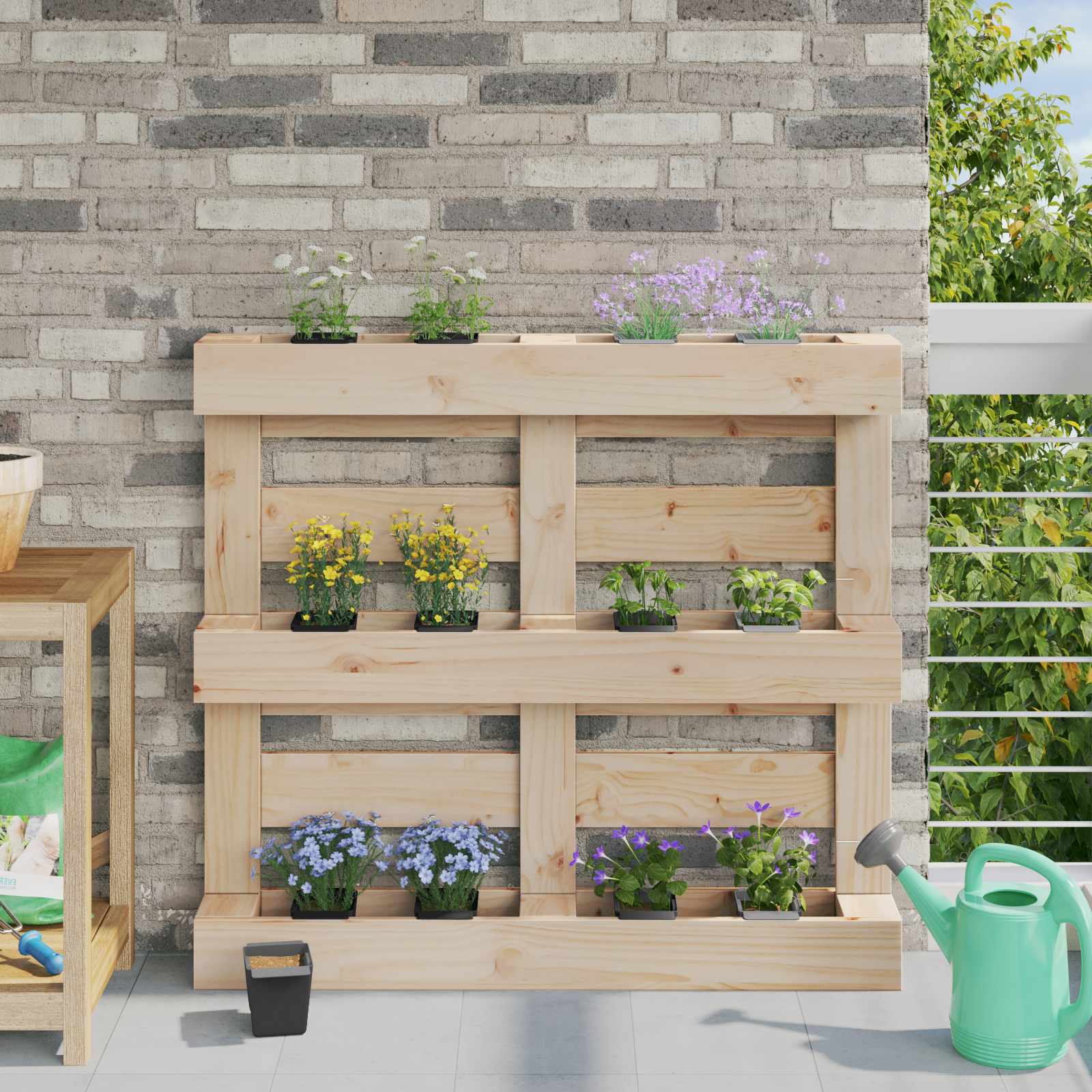 Bloembakken voor Euro-pallets 12 pcs Zwart 14 x 9 x 9,5 cm is nu te koop bij PeponiXL, paradijselijk wonen!