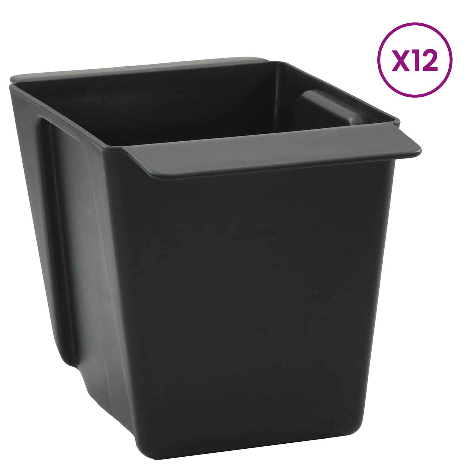 Bloembakken voor Euro-pallets 12 pcs Zwart 14 x 9 x 9,5 cm is nu te koop bij PeponiXL, paradijselijk wonen!