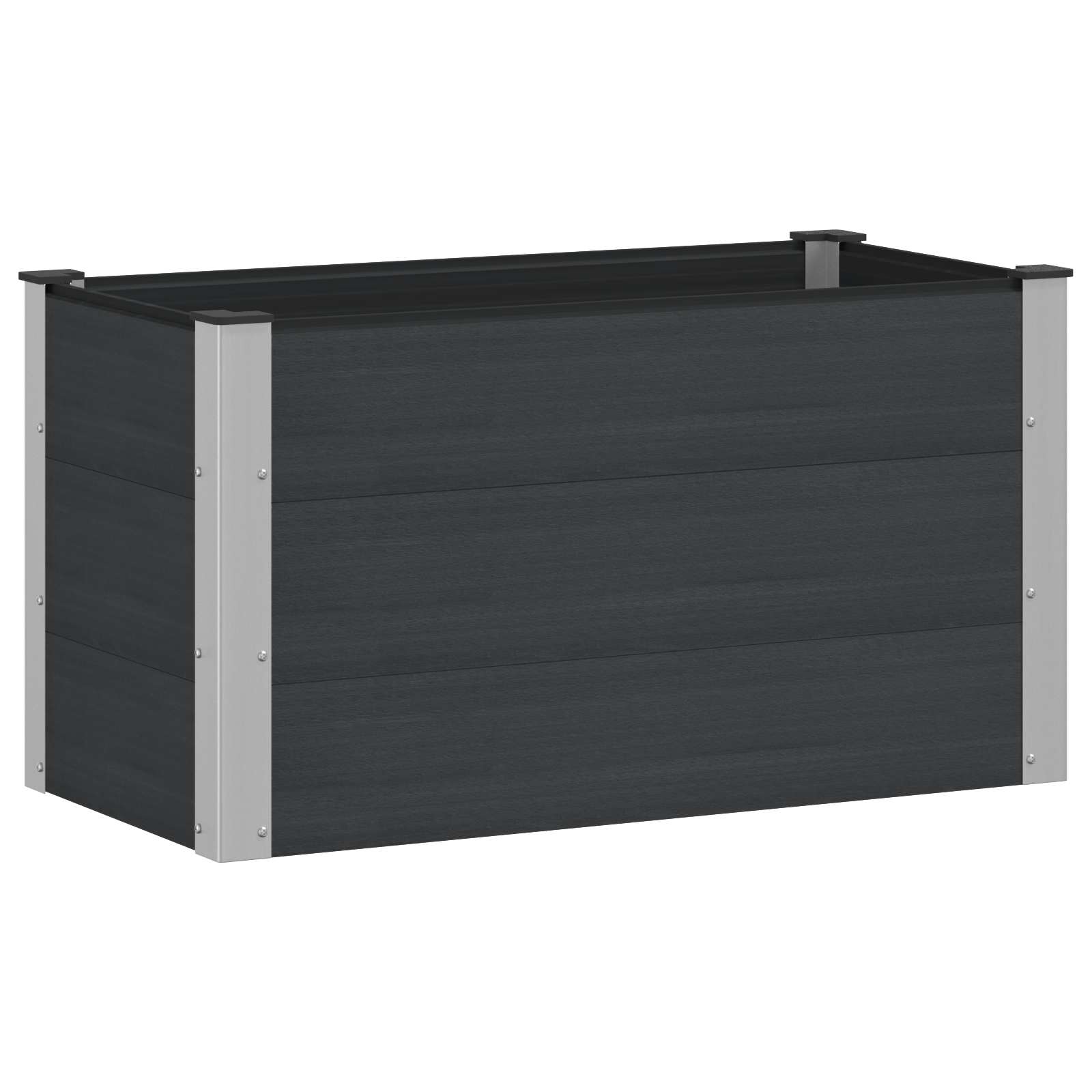 Verhoogde plantenbak Zwart 100 x 50 x 54 cm WPC en Aluminium is nu te koop bij PeponiXL, paradijselijk wonen!
