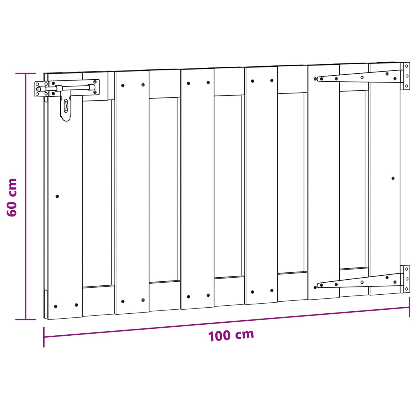 Tuinpoort 100 x 60 cm WPC en Aluminium Zwart is nu te koop bij PeponiXL, paradijselijk wonen!