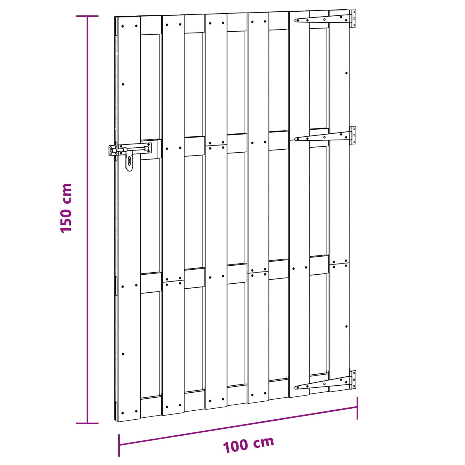 Tuinpoort 100 x 150 cm WPC en Aluminium Zwart is nu te koop bij PeponiXL, paradijselijk wonen!