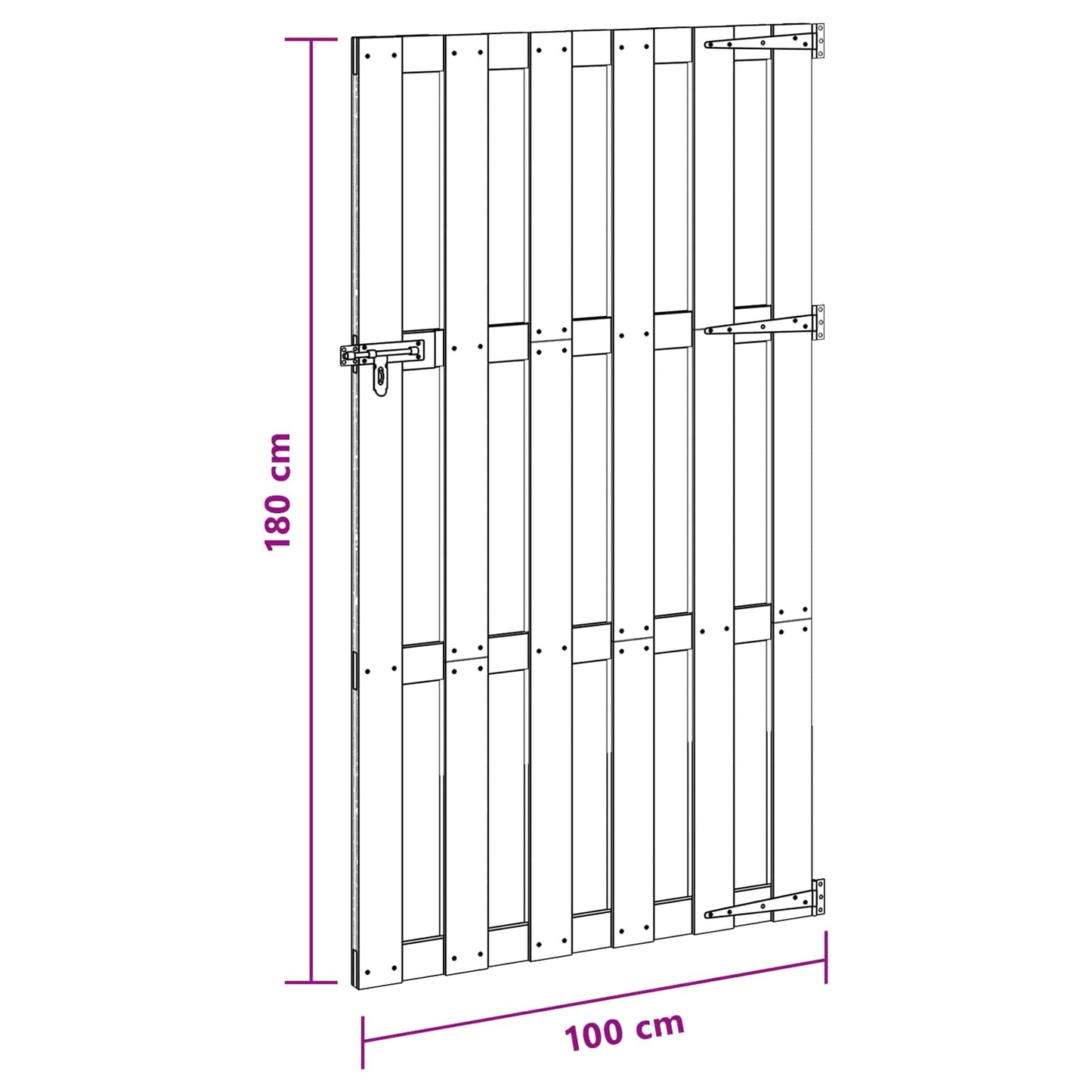 Tuinpoort 100 x 180 cm WPC en Aluminium Zwart is nu te koop bij PeponiXL, paradijselijk wonen!
