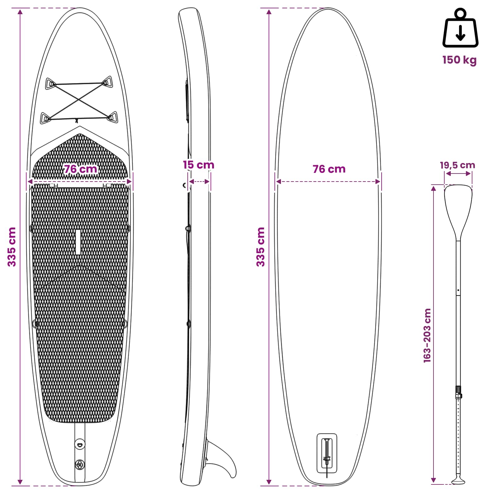 Opblaasbaar Stand Up Paddle Board TRITON 335 x 76 x 15 cm Blauw is nu te koop bij PeponiXL, paradijselijk wonen!