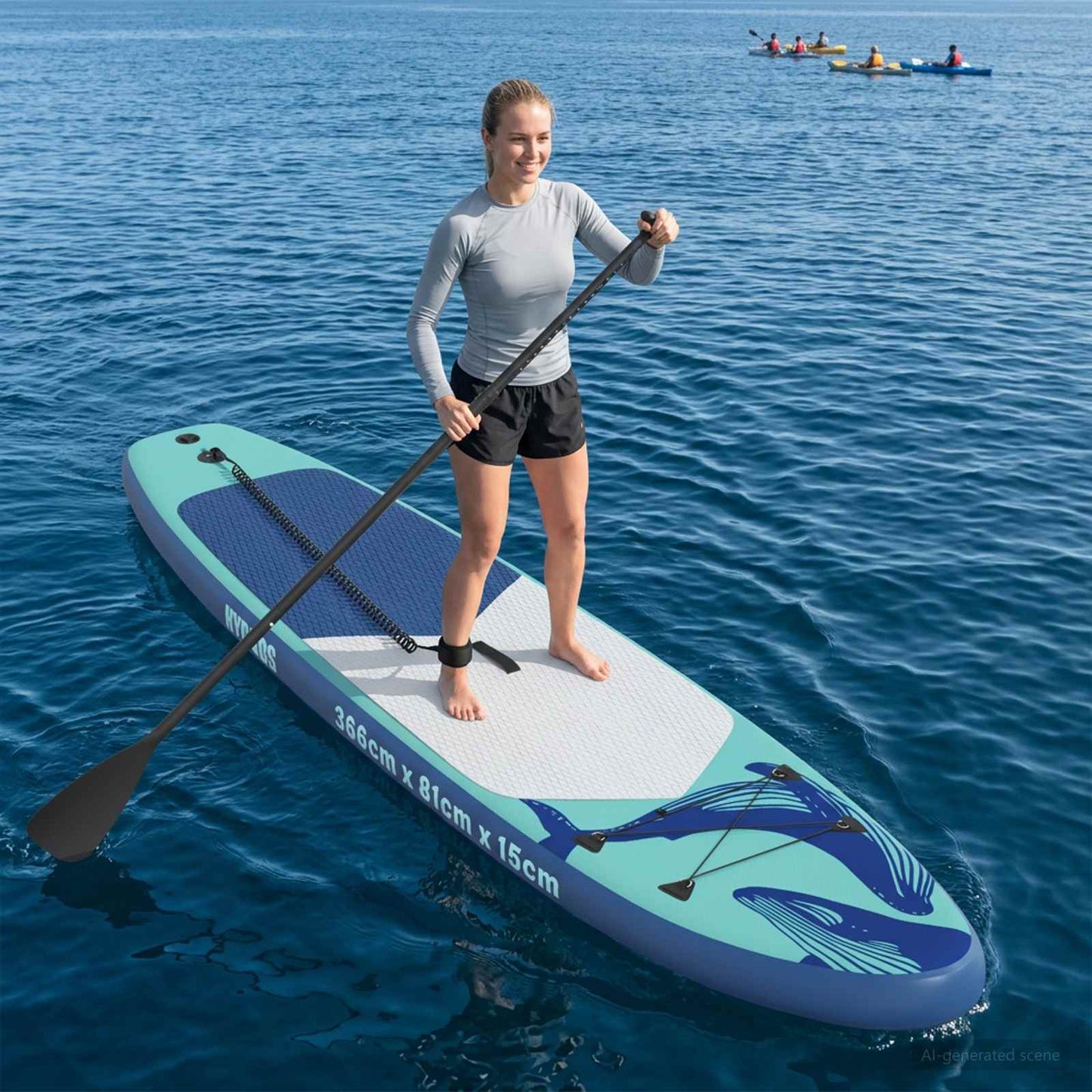 Opblaasbaar Stand Up Paddle Board HYDROS 366 x 81 x 15 cm voor is nu te koop bij PeponiXL, paradijselijk wonen!