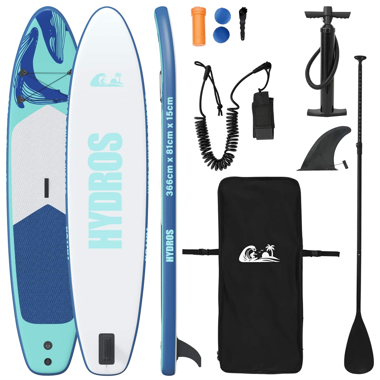 Opblaasbaar Stand Up Paddle Board HYDROS 366 x 81 x 15 cm voor is nu te koop bij PeponiXL, paradijselijk wonen!