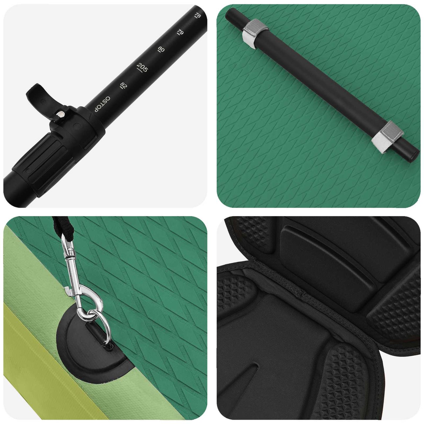 SUP Board met zitplaats 2-in-1 POSEIDON 366 x 81 x 15 cm Groen is nu te koop bij PeponiXL, paradijselijk wonen!