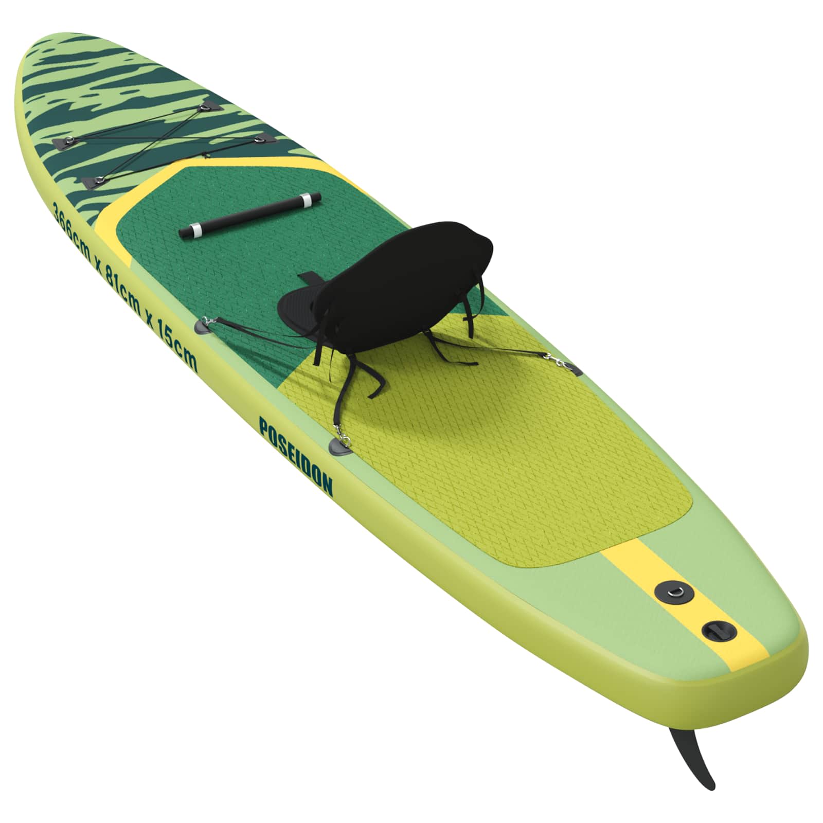 SUP Board met zitplaats 2-in-1 POSEIDON 366 x 81 x 15 cm Groen is nu te koop bij PeponiXL, paradijselijk wonen!