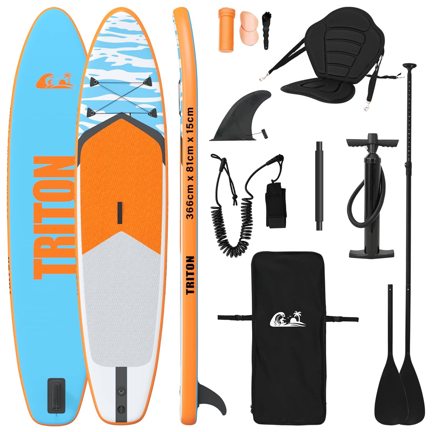 SUP Board met zitplaats 2-in-1 TRITON 366 x 81 x 15 cm Blauw is nu te koop bij PeponiXL, paradijselijk wonen!