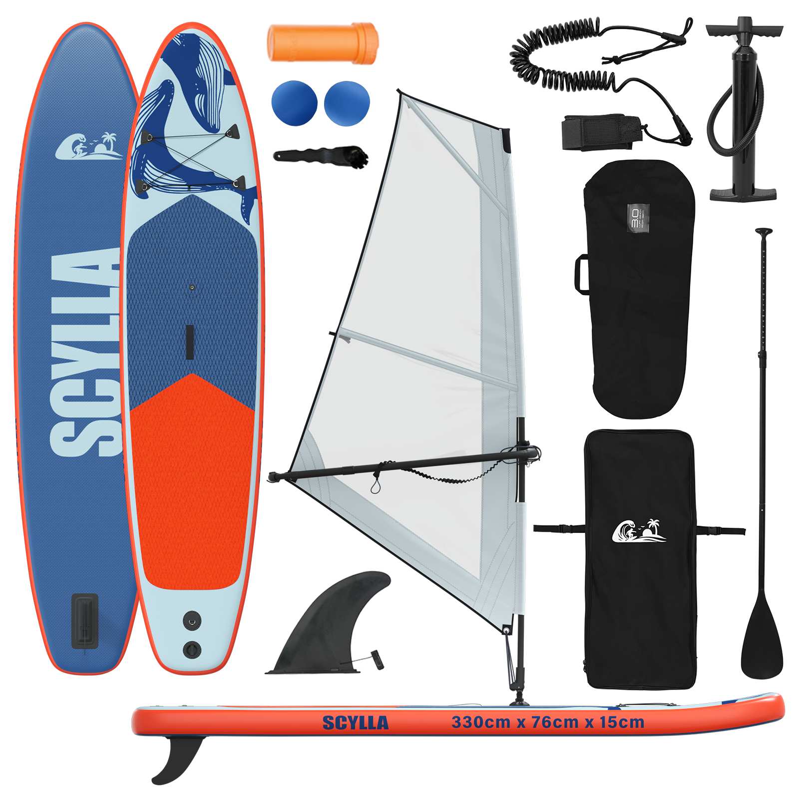 Opblaasbaar SUP Board met Zeil SCYLLA 330 x 76 x 15 cm Blauw is nu te koop bij PeponiXL, paradijselijk wonen!