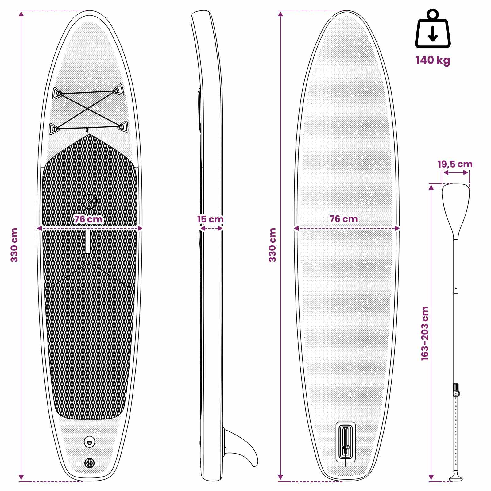 Opblaasbaar SUP Board met Zeil SCYLLA 330 x 76 x 15 cm Blauw is nu te koop bij PeponiXL, paradijselijk wonen!