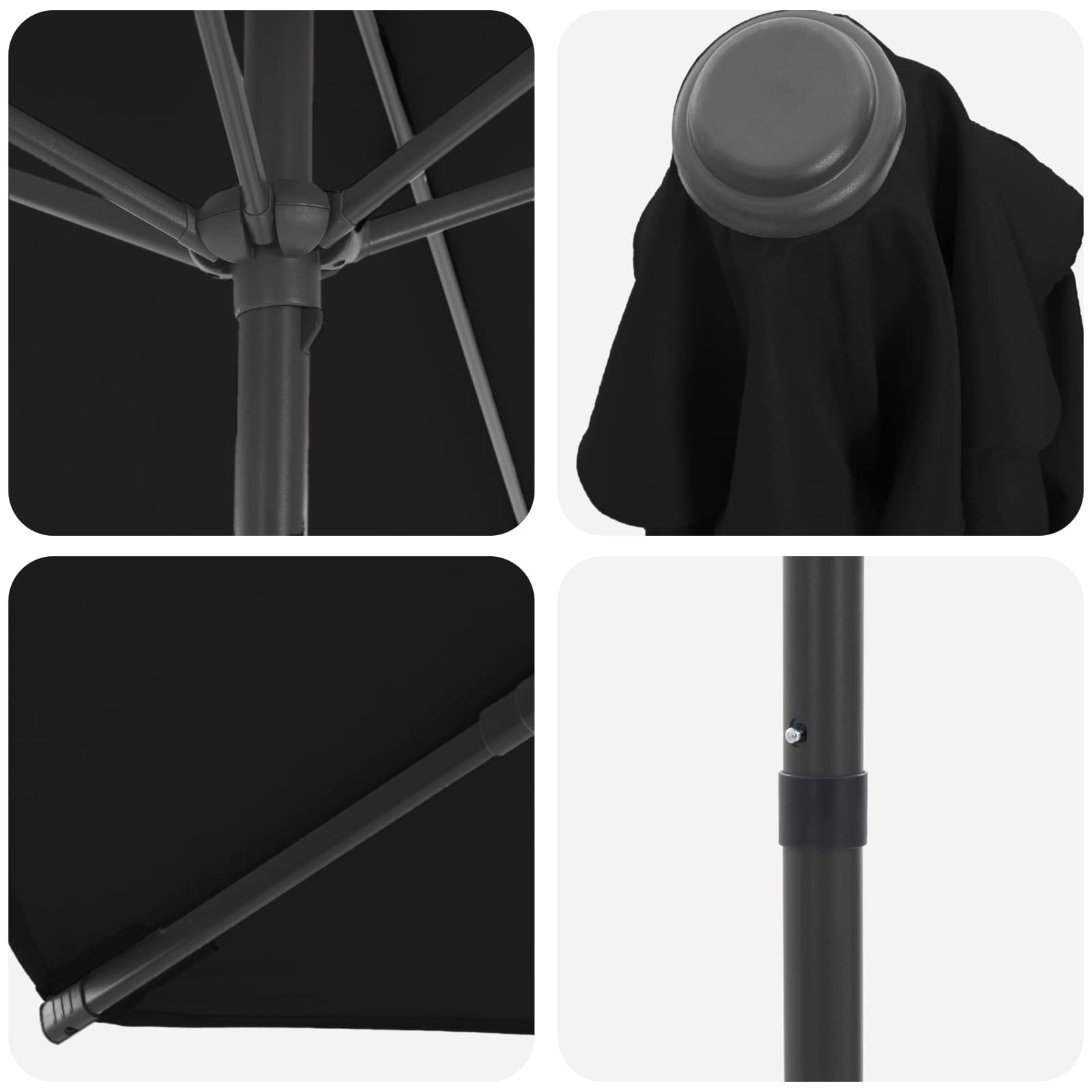 Tuinparasol 200 x 300 cm Polyester Rechthoekig Zwart is nu te koop bij PeponiXL, paradijselijk wonen!