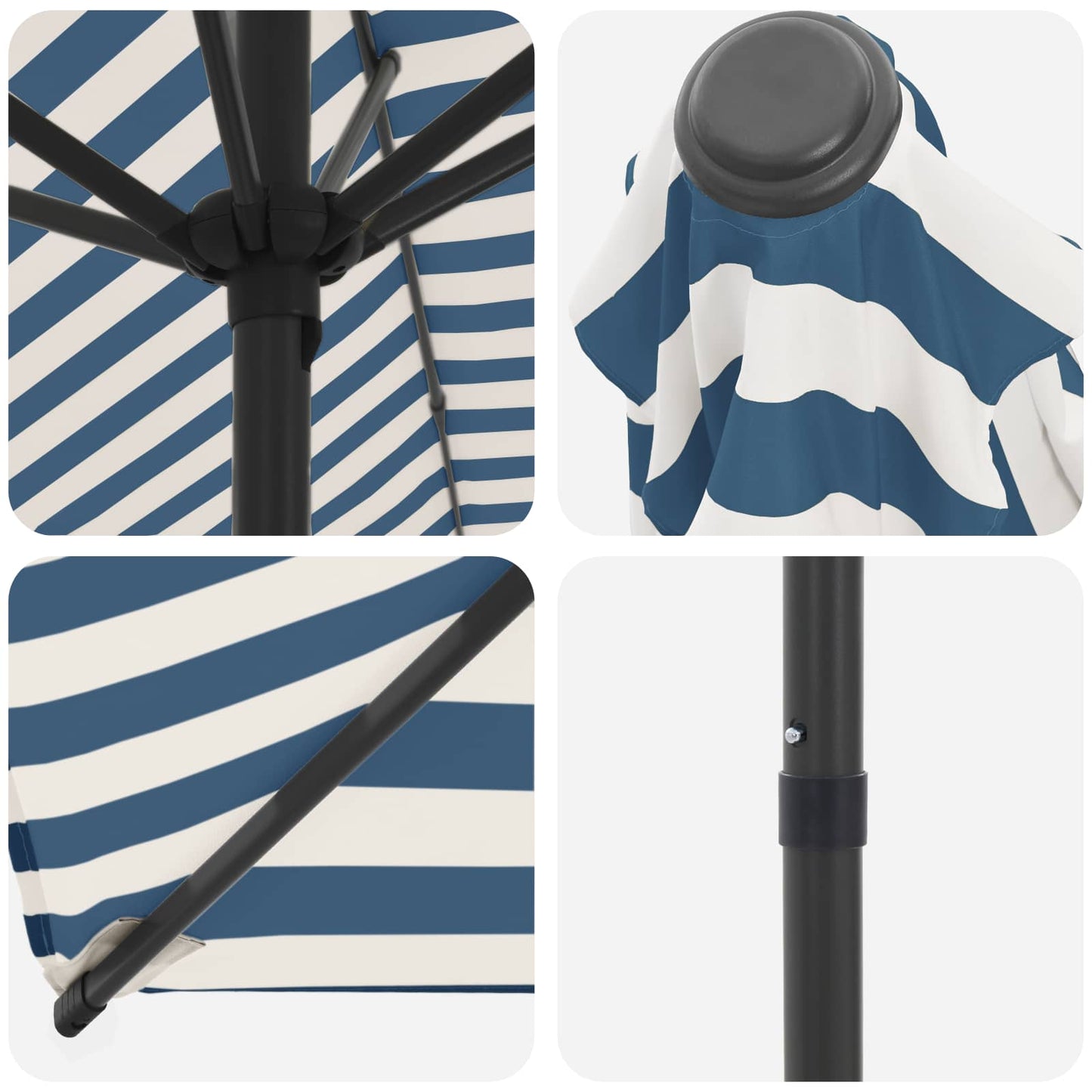 Tuinparasol 200 x 300 cm Polyester Rechthoekig Blauw en Wit is nu te koop bij PeponiXL, paradijselijk wonen!