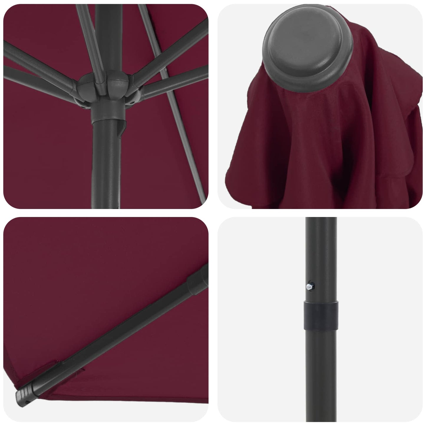 Tuinparasol 230 x 230 cm Polyester Rechthoekig Bordeaux Rood is nu te koop bij PeponiXL, paradijselijk wonen!