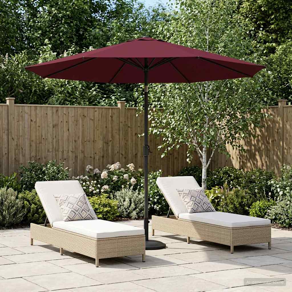 Tuinparasol 230 x 230 cm Polyester Rechthoekig Bordeaux Rood is nu te koop bij PeponiXL, paradijselijk wonen!