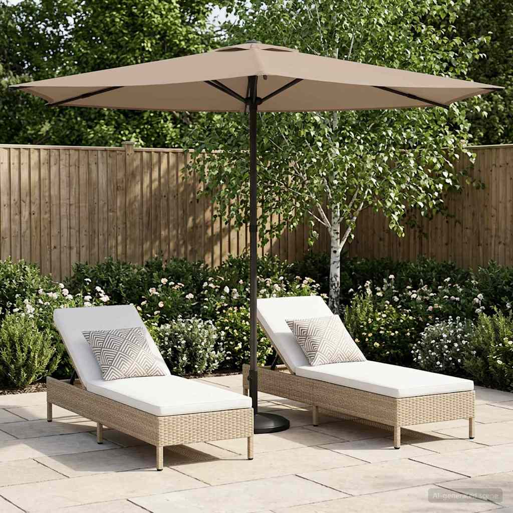 Tuinparasol 270 x 270 cm Polyester Rechthoekig Taupe is nu te koop bij PeponiXL, paradijselijk wonen!