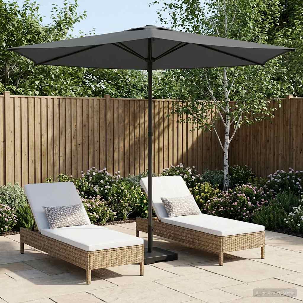 Tuinparasol 270 x 270 cm Polyester Rechthoekig Antracietkleurig is nu te koop bij PeponiXL, paradijselijk wonen!