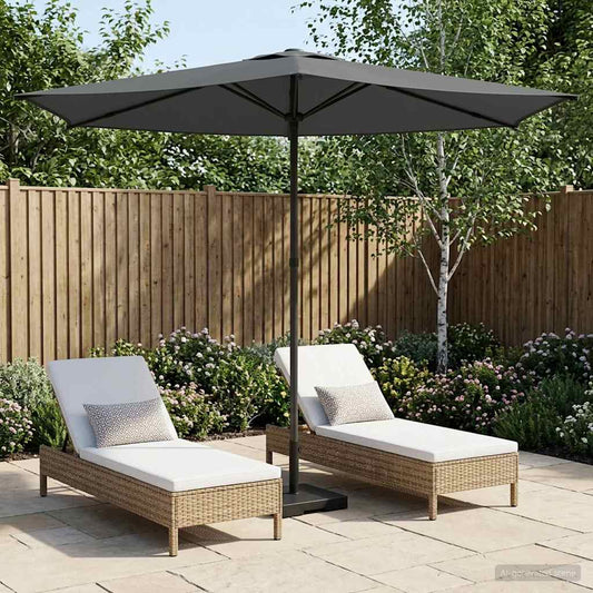 Tuinparasol 270 x 270 cm Polyester Rechthoekig Antracietkleurig is nu te koop bij PeponiXL, paradijselijk wonen!